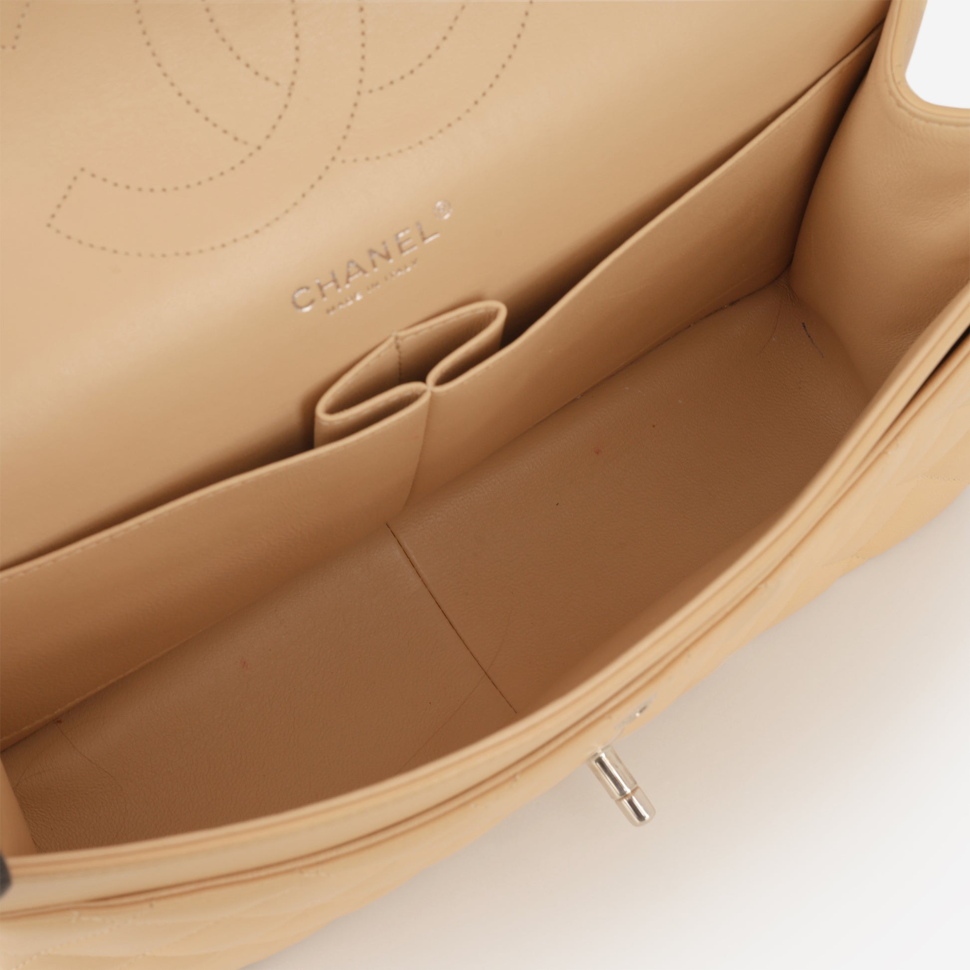 Chanel Classic Jumbo Double Flap - Beige Lambskin | Silver Hardware - Bagista