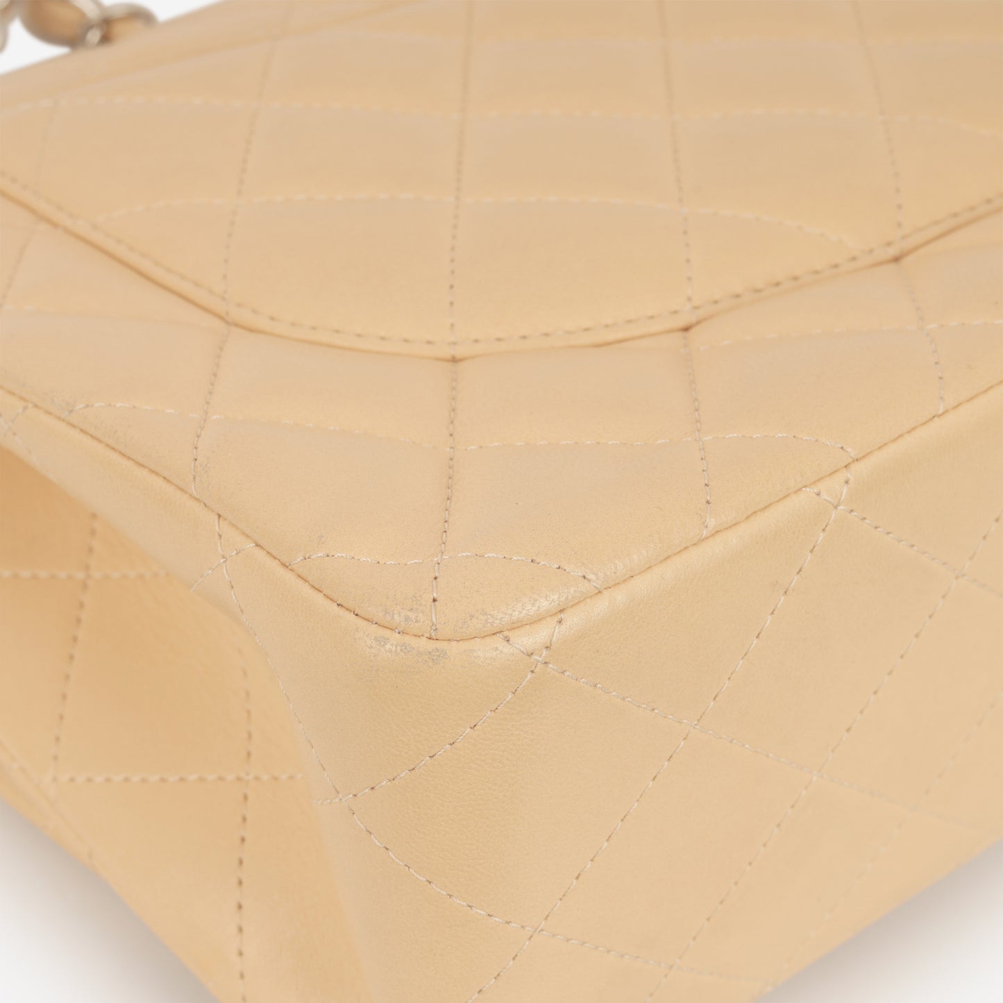 Chanel Classic Jumbo Double Flap - Beige Lambskin | Silver Hardware - Bagista