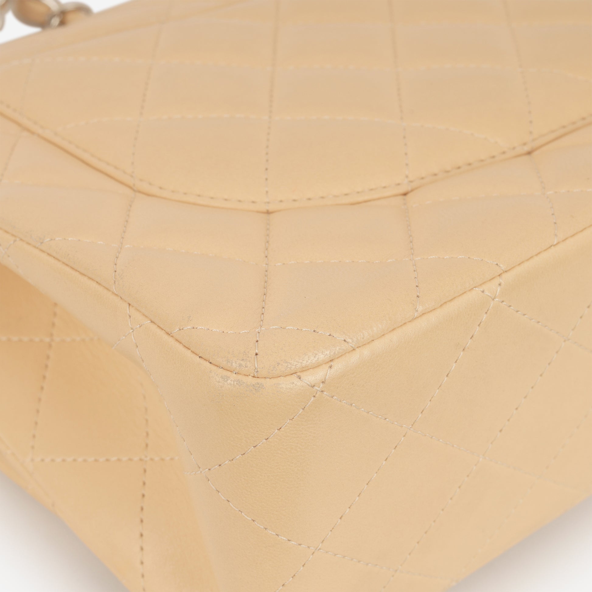 Chanel Classic Jumbo Double Flap - Beige Lambskin | Silver Hardware - Bagista