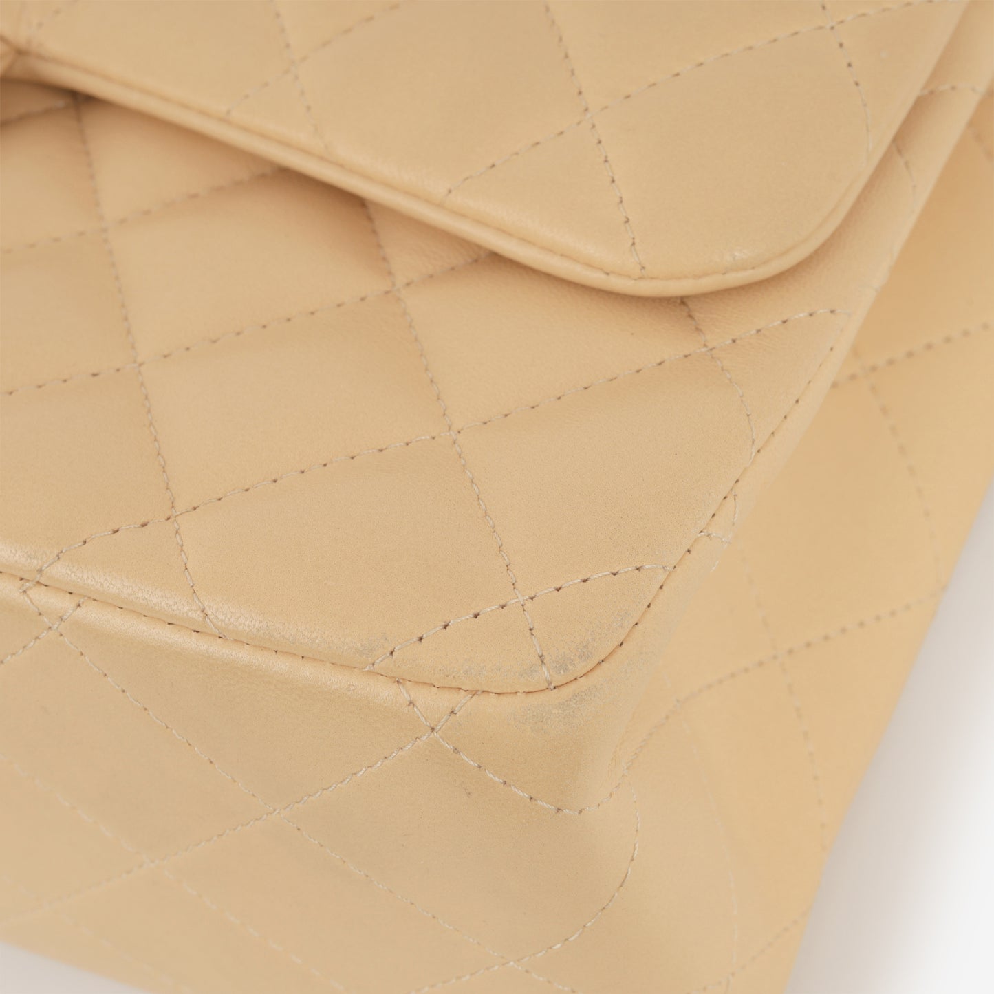 Chanel Classic Jumbo Double Flap - Beige Lambskin | Silver Hardware - Bagista