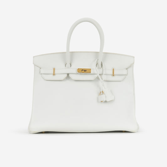 Hermès Birkin 35 - Blanc Epsom Retourne | Gold Hardware