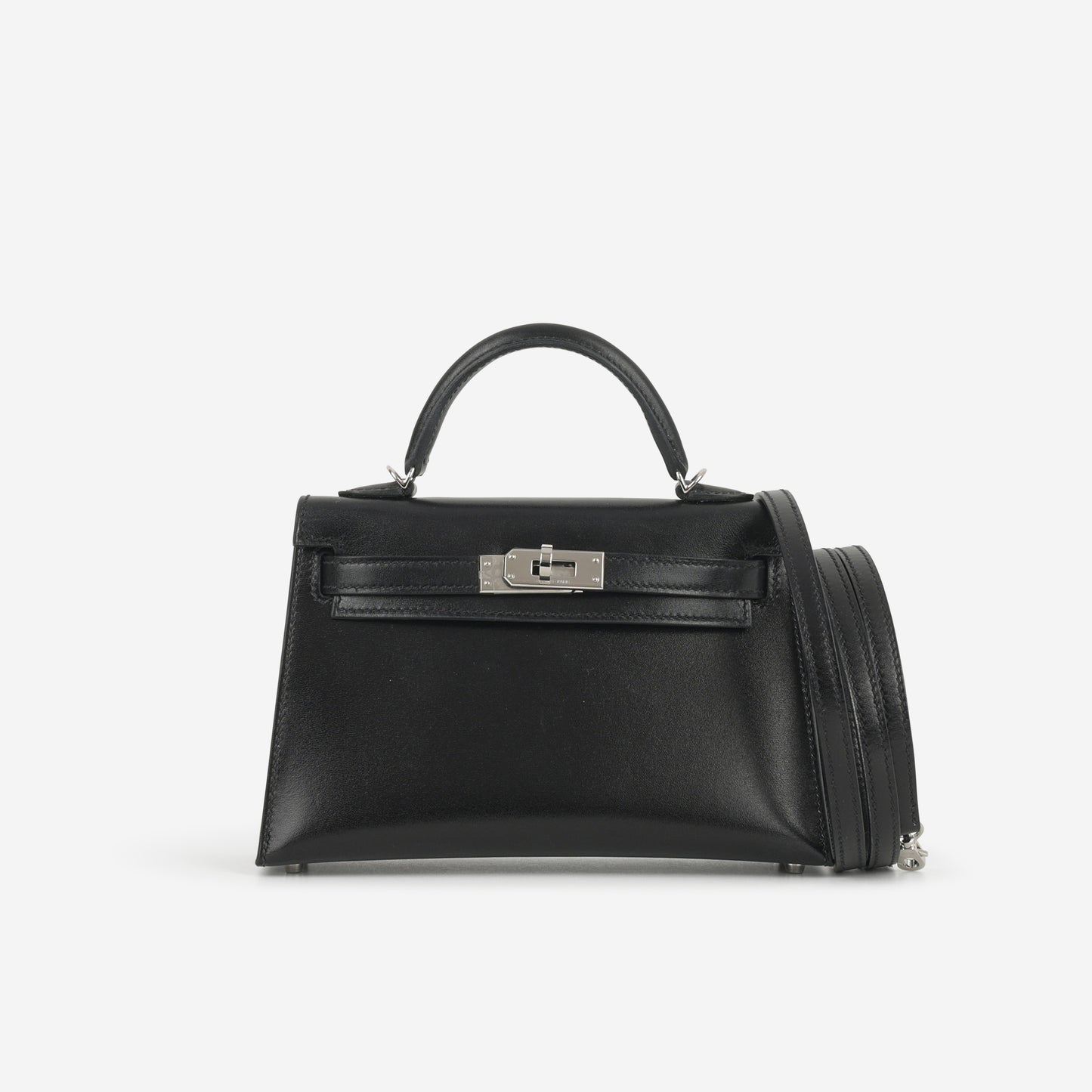 Hermès Mini Kelly - Black Box Calf | Palladium Hardware - Bagista