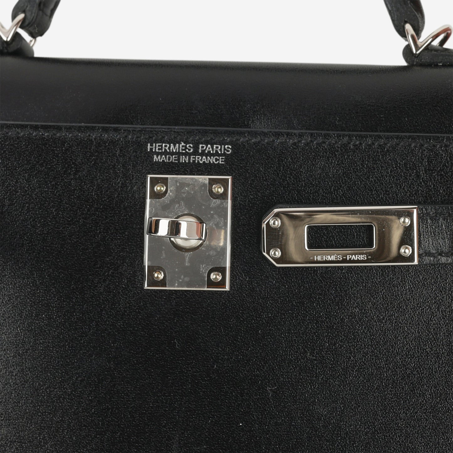 Hermès Mini Kelly - Black Box Calf | Palladium Hardware - Bagista