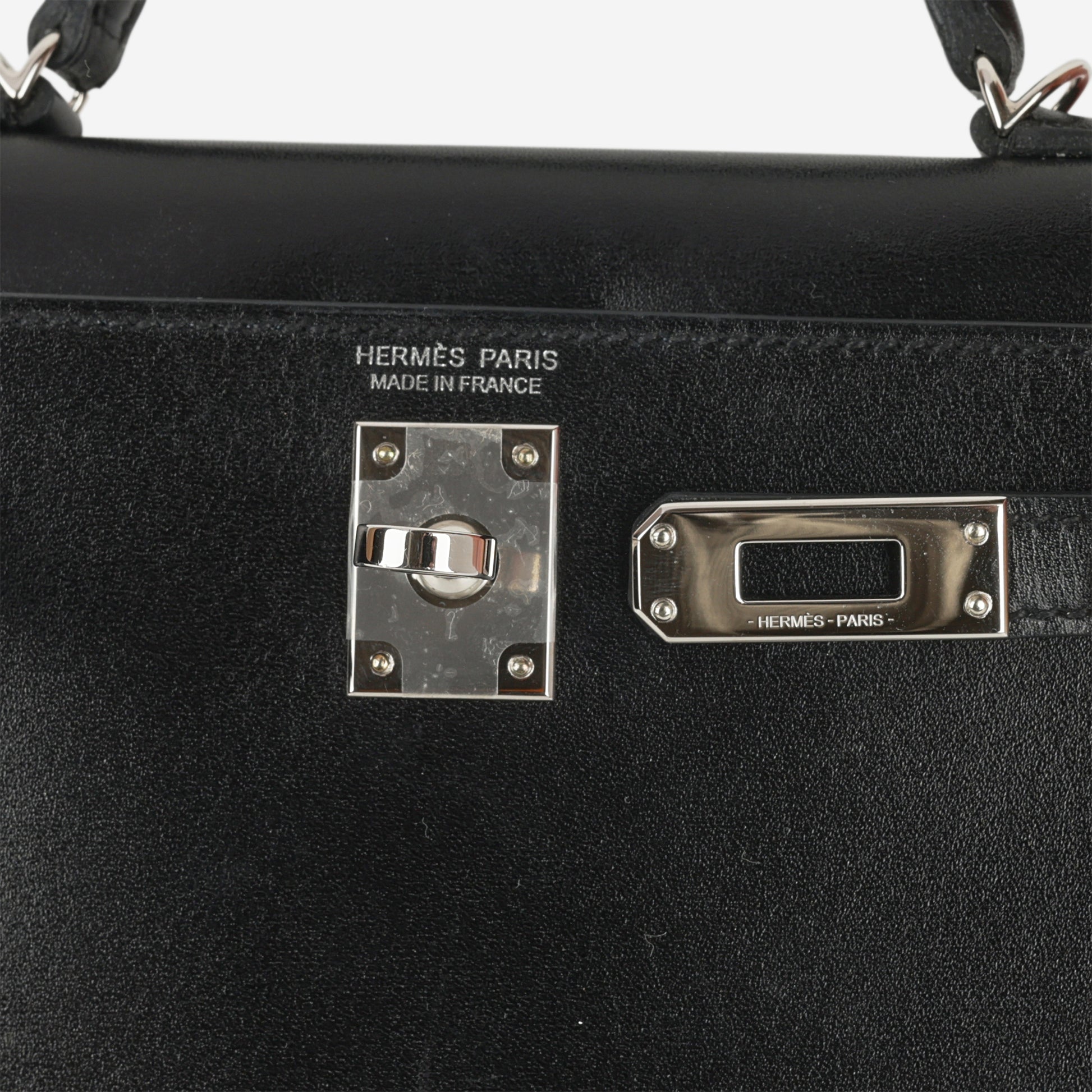Hermès Mini Kelly - Black Box Calf | Palladium Hardware - Bagista