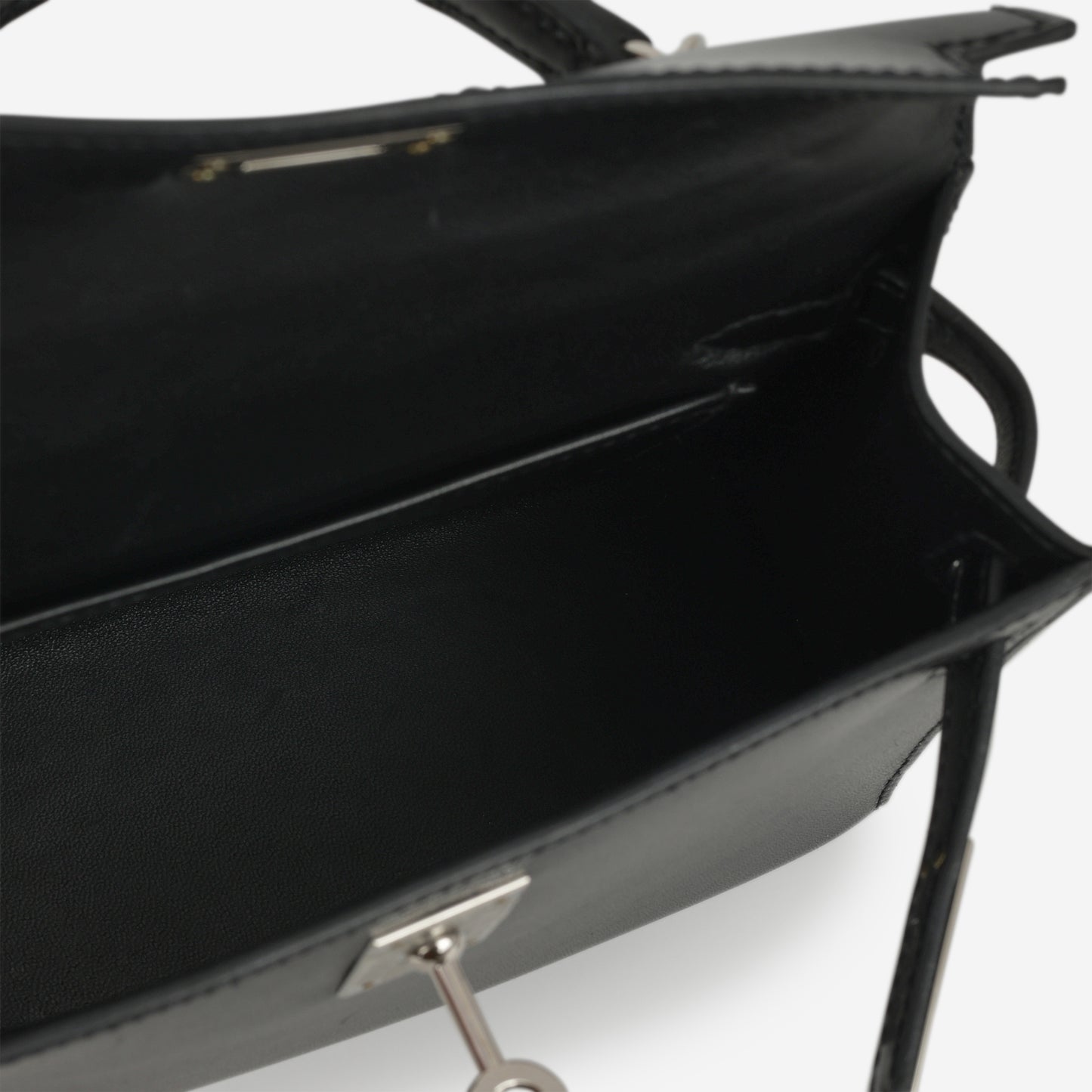 Hermès Mini Kelly - Black Box Calf | Palladium Hardware - Bagista