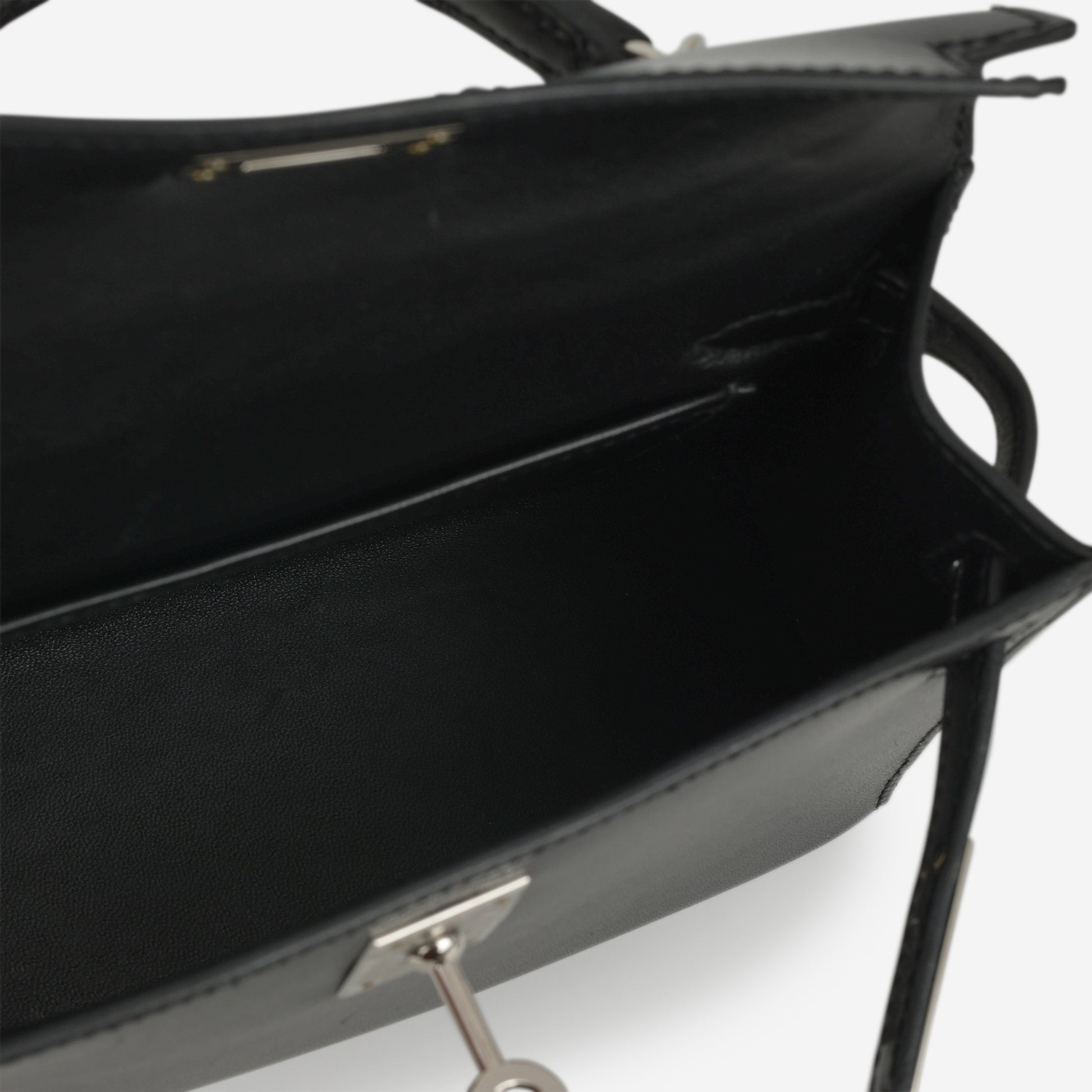 Hermès Mini Kelly - Black Box Calf | Palladium Hardware - Bagista