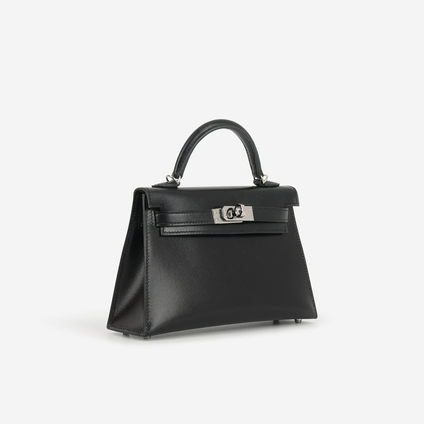Hermès Mini Kelly - Black Box Calf | Palladium Hardware - Bagista