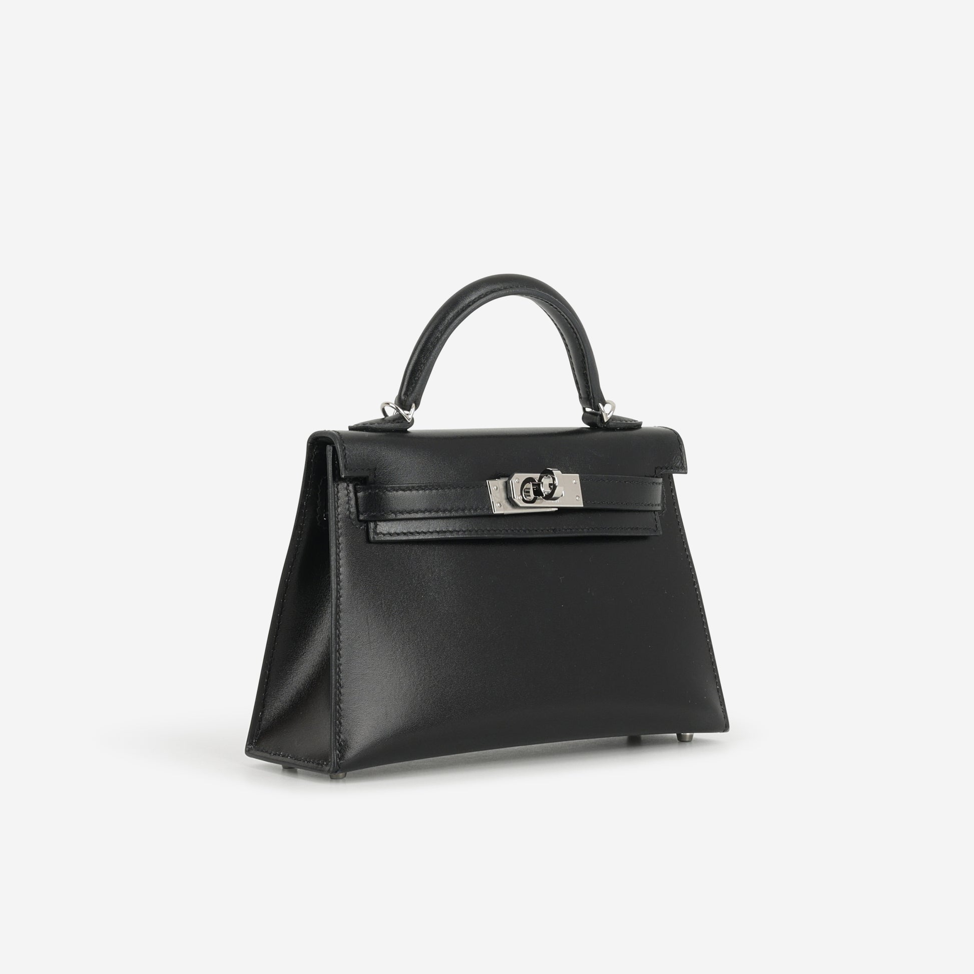Hermès Mini Kelly - Black Box Calf | Palladium Hardware - Bagista