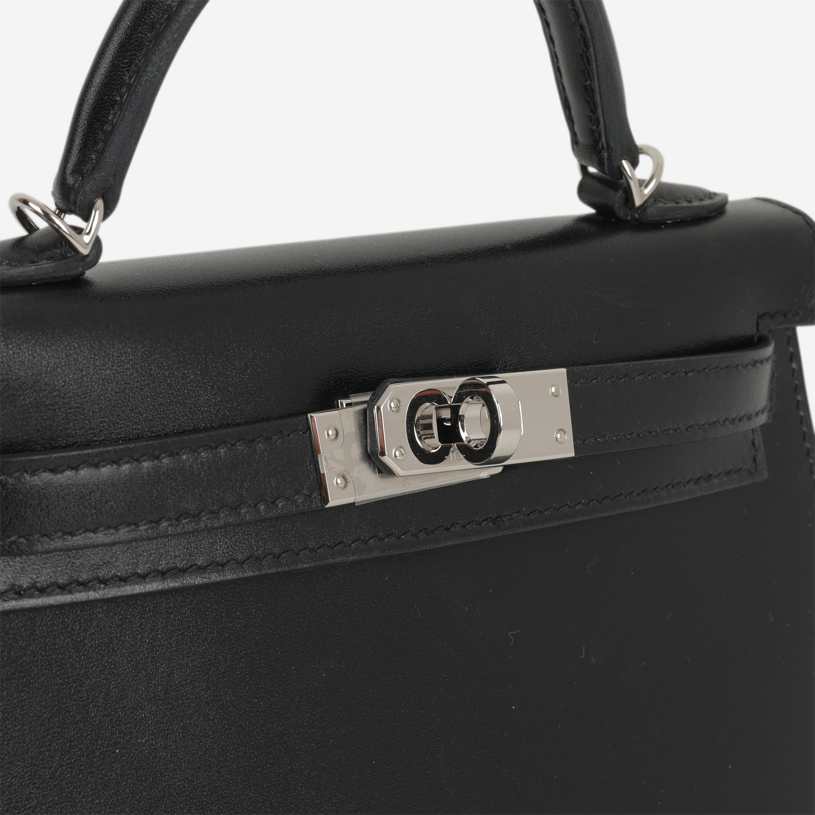 Hermès Mini Kelly 20 Black Box Calf PHW - Authentic Luxury Bag