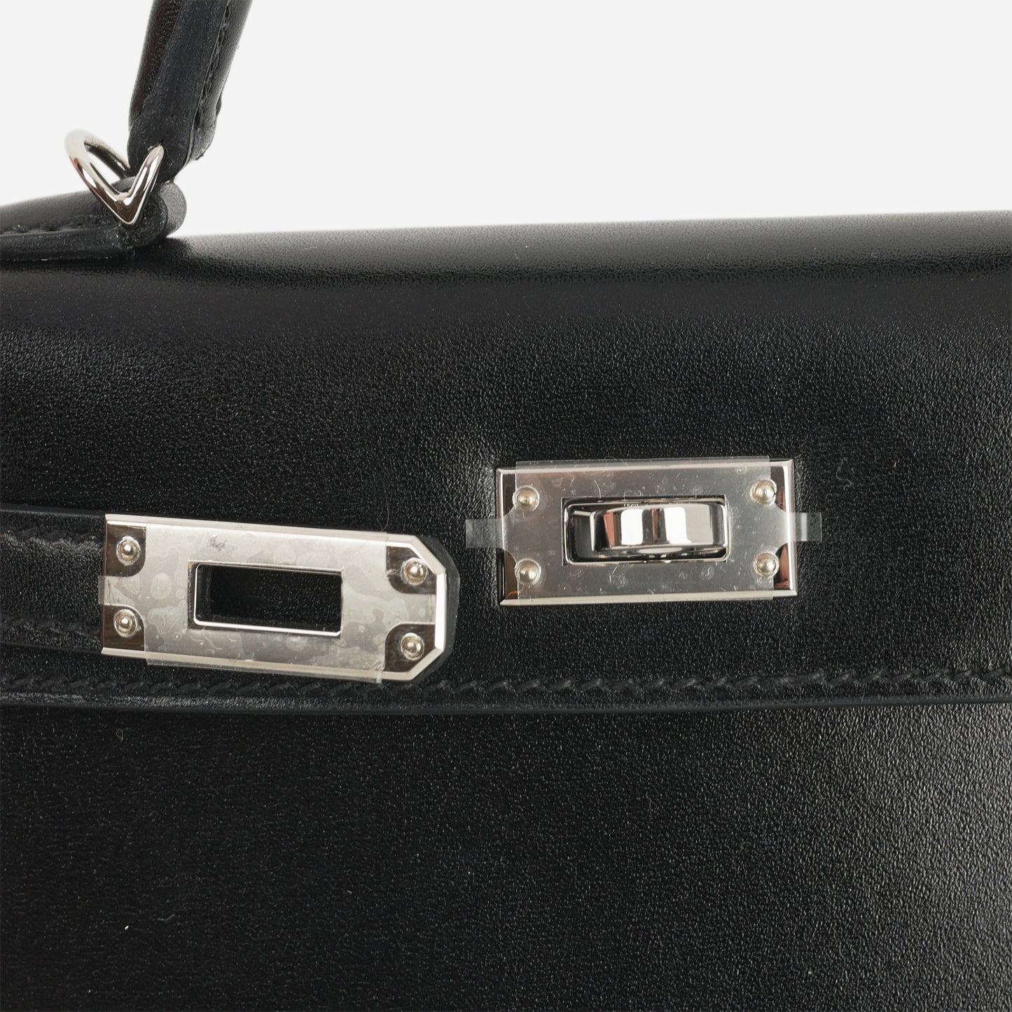 Hermès Mini Kelly - Black Box Calf | Palladium Hardware - Bagista