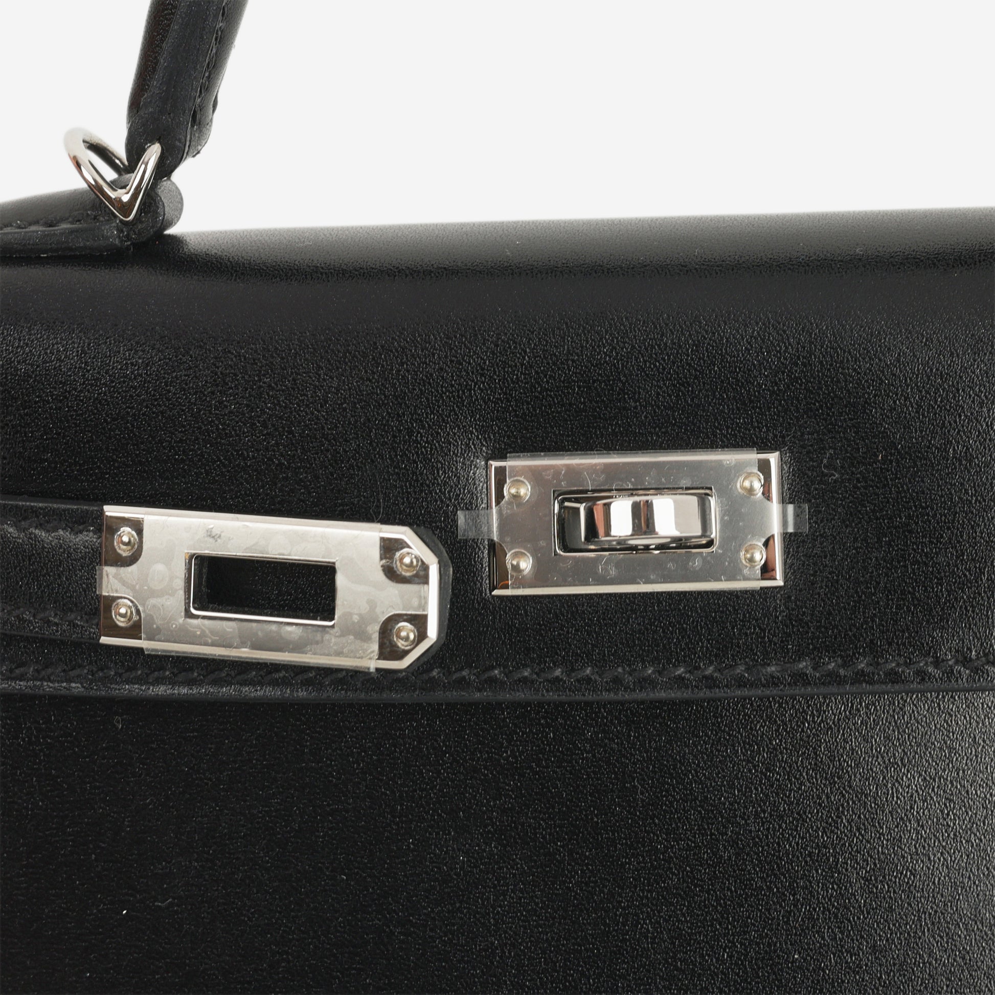 Hermès Mini Kelly - Black Box Calf | Palladium Hardware - Bagista
