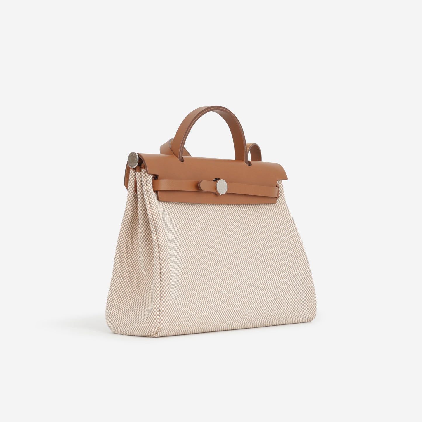 Hermès Herbag 31 - Ecru Viking Criss Toile Canvas / Naturel Sable Hunter | Palladium Hardware - Bagista