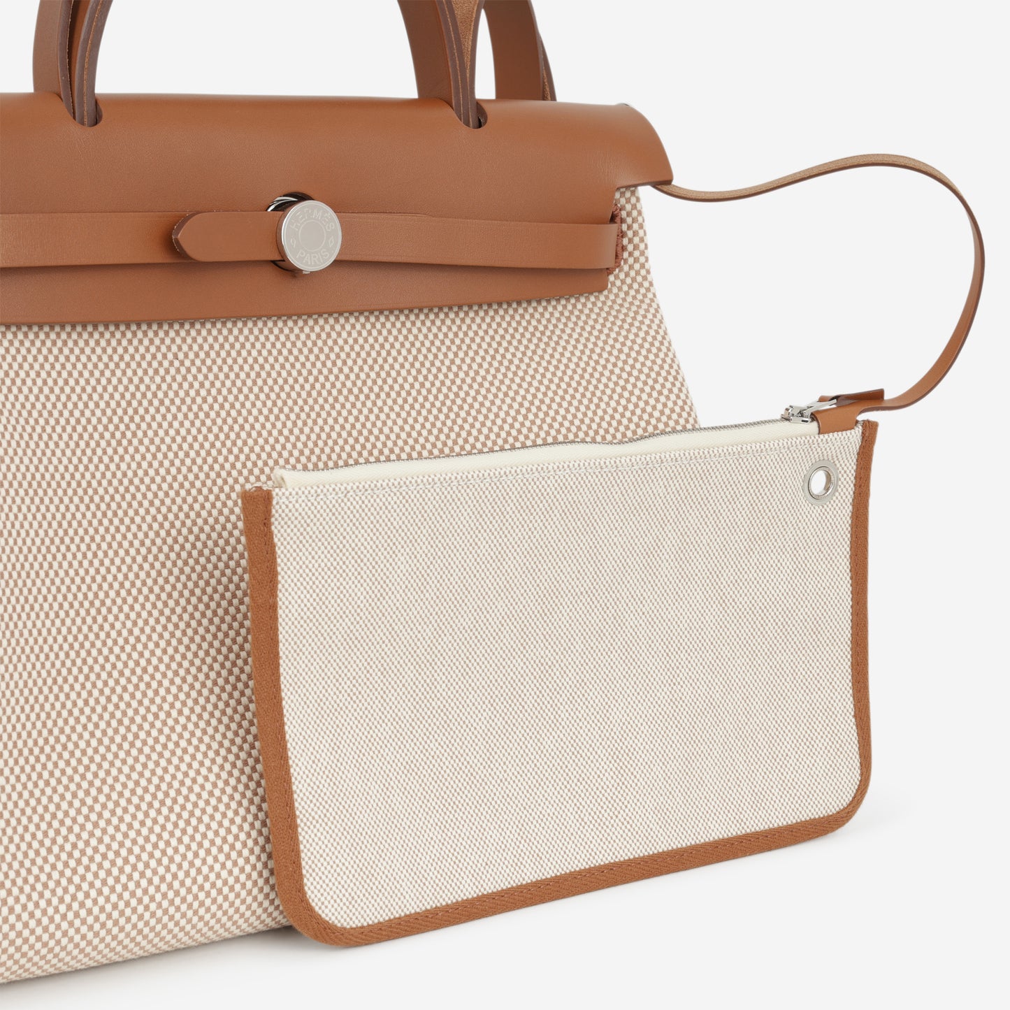 Hermès Herbag 31 - Ecru Viking Criss Toile Canvas / Naturel Sable Hunter | Palladium Hardware - Bagista