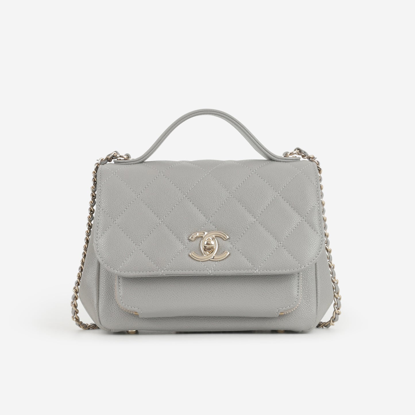 Chanel Small Business Affinity - Grey Caviar | Champagne Gold Hardware