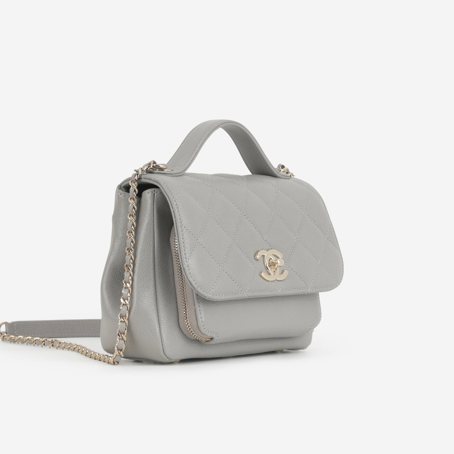 Chanel Small Business Affinity - Grey Caviar | Champagne Gold Hardware