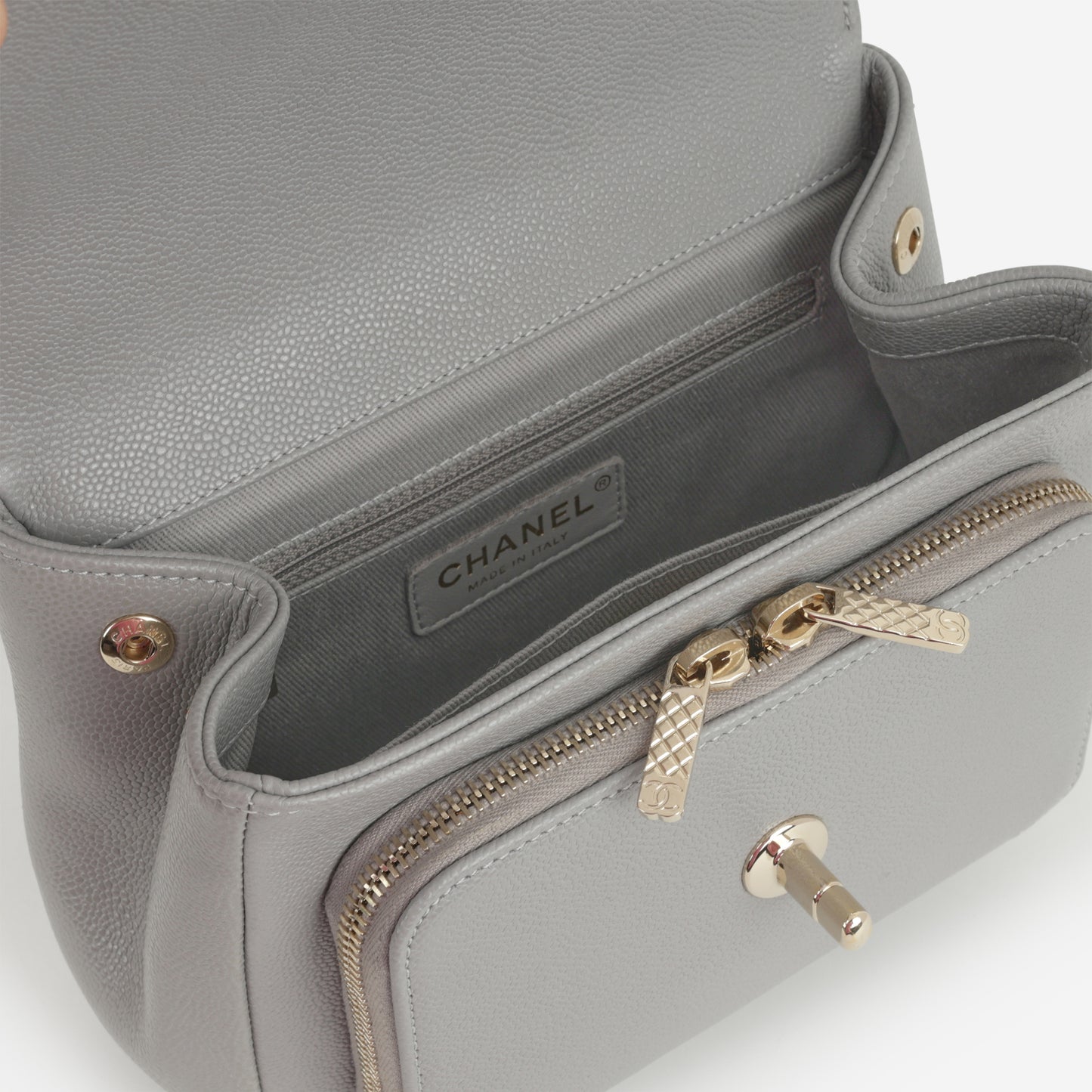 Chanel Small Business Affinity - Grey Caviar | Champagne Gold Hardware