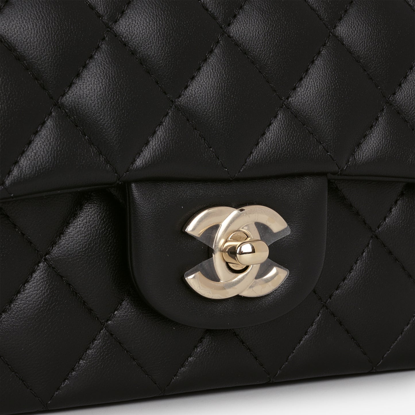 Chanel Mini Rectangular Top Handle - Black Lambskin | Champagne Gold Hardware - Bagista