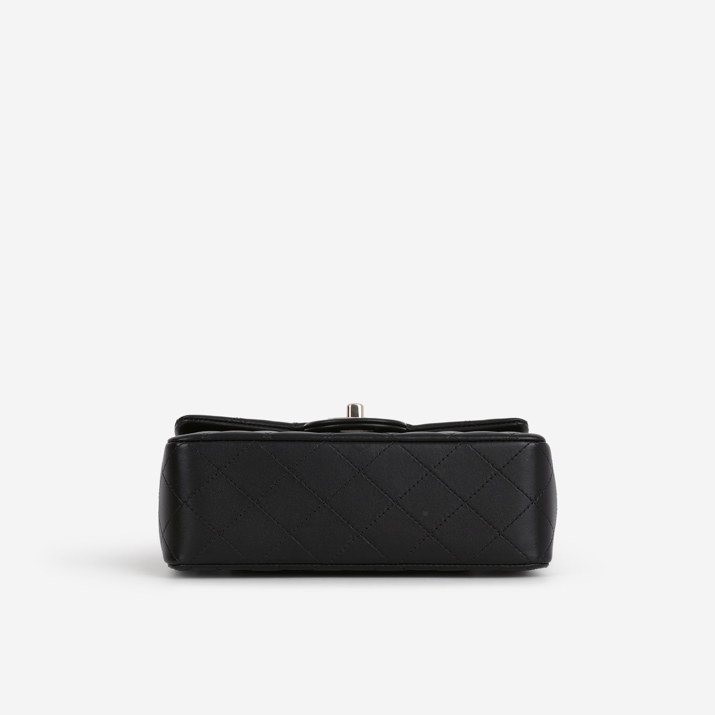 Chanel Mini Rectangular Top Handle - Black Lambskin | Champagne Gold Hardware - Bagista