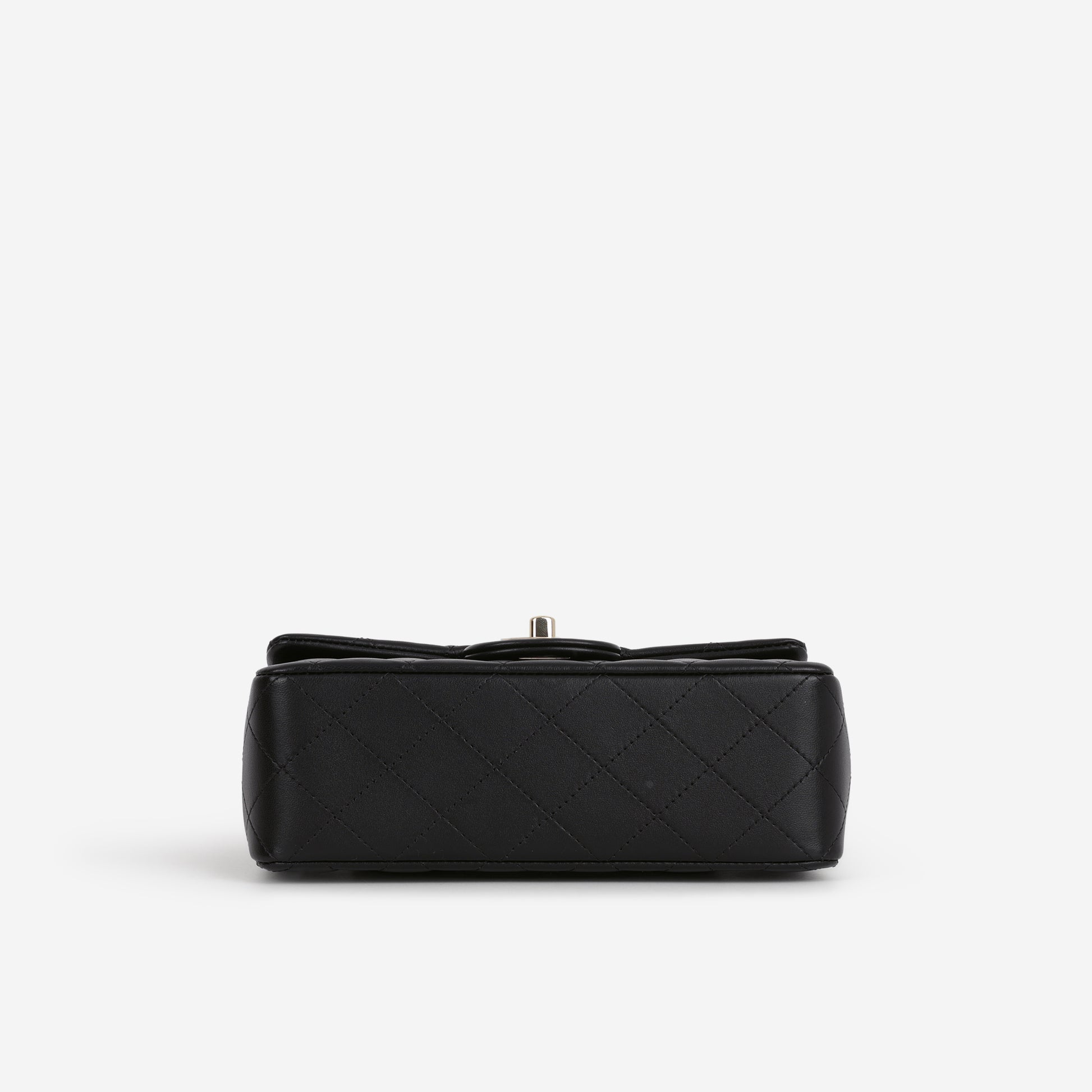 Chanel Mini Rectangular Top Handle - Black Lambskin | Champagne Gold Hardware - Bagista