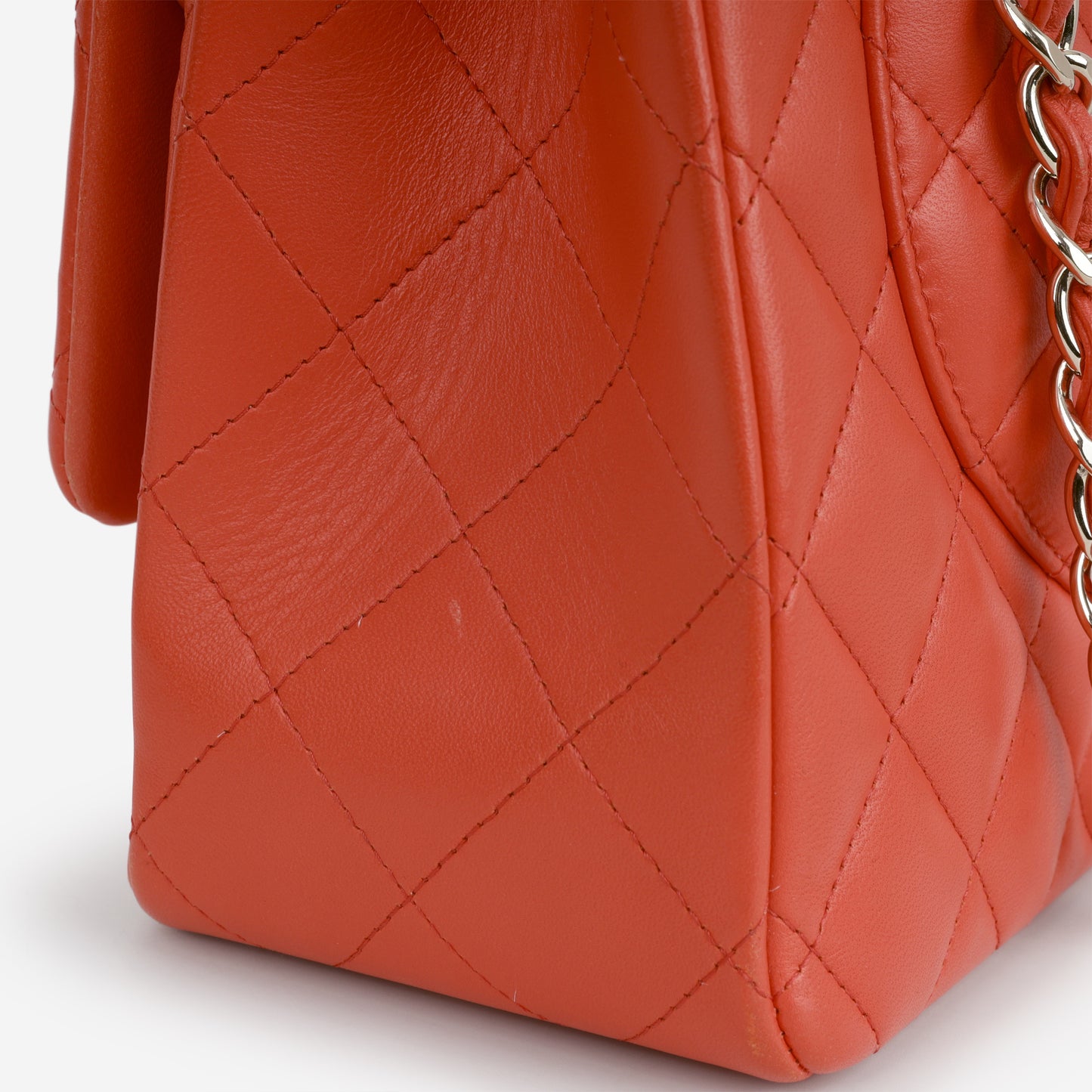 Chanel Classic Maxi Double Flap - Coral Lambskin | Champagne Gold Hardware