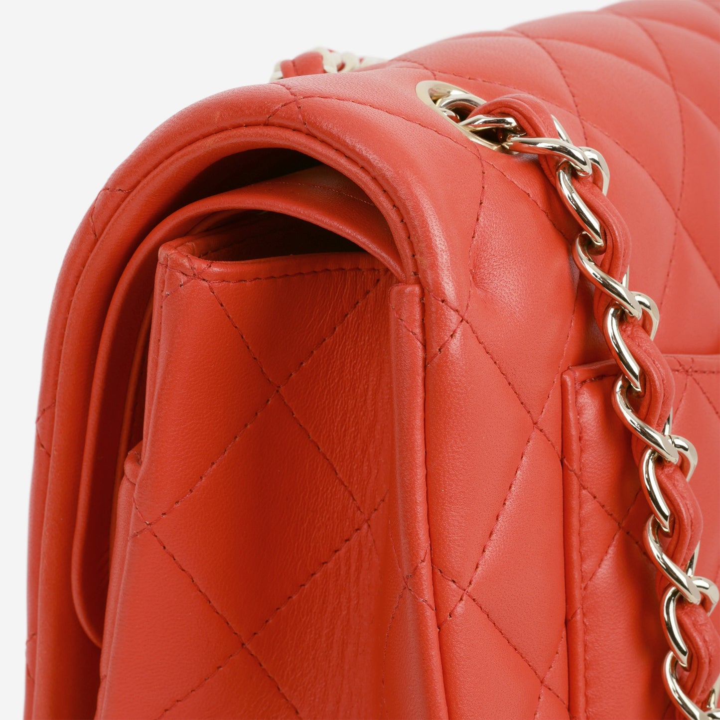 Chanel Classic Maxi Double Flap - Coral Lambskin | Champagne Gold Hardware