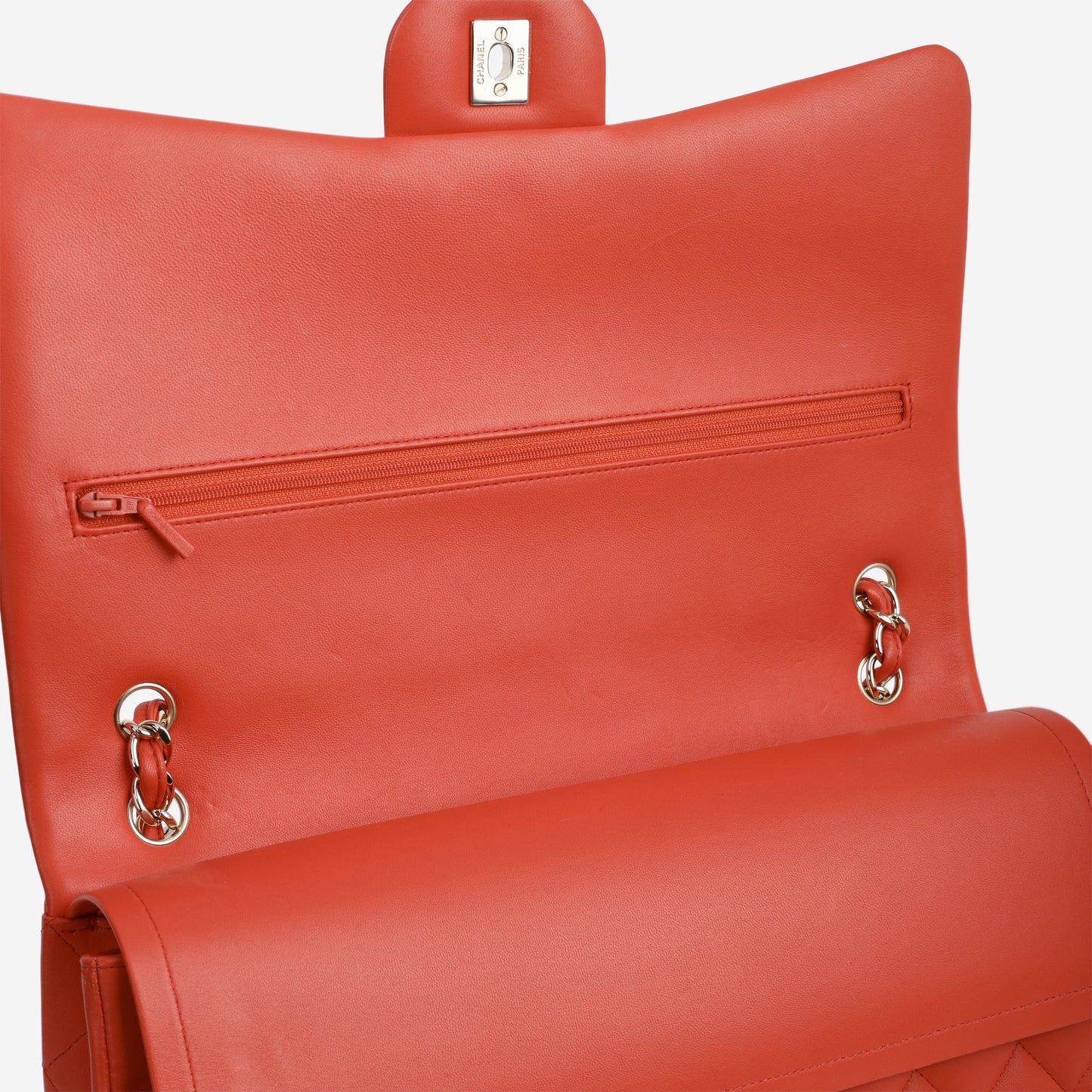 Chanel Classic Maxi Double Flap - Coral Lambskin | Champagne Gold Hardware