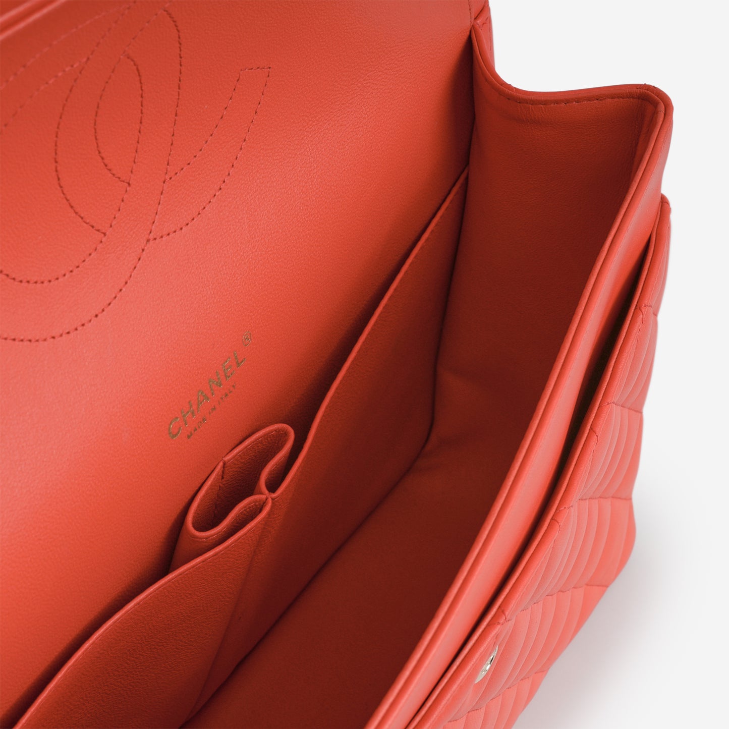 Chanel Classic Maxi Double Flap - Coral Lambskin | Champagne Gold Hardware