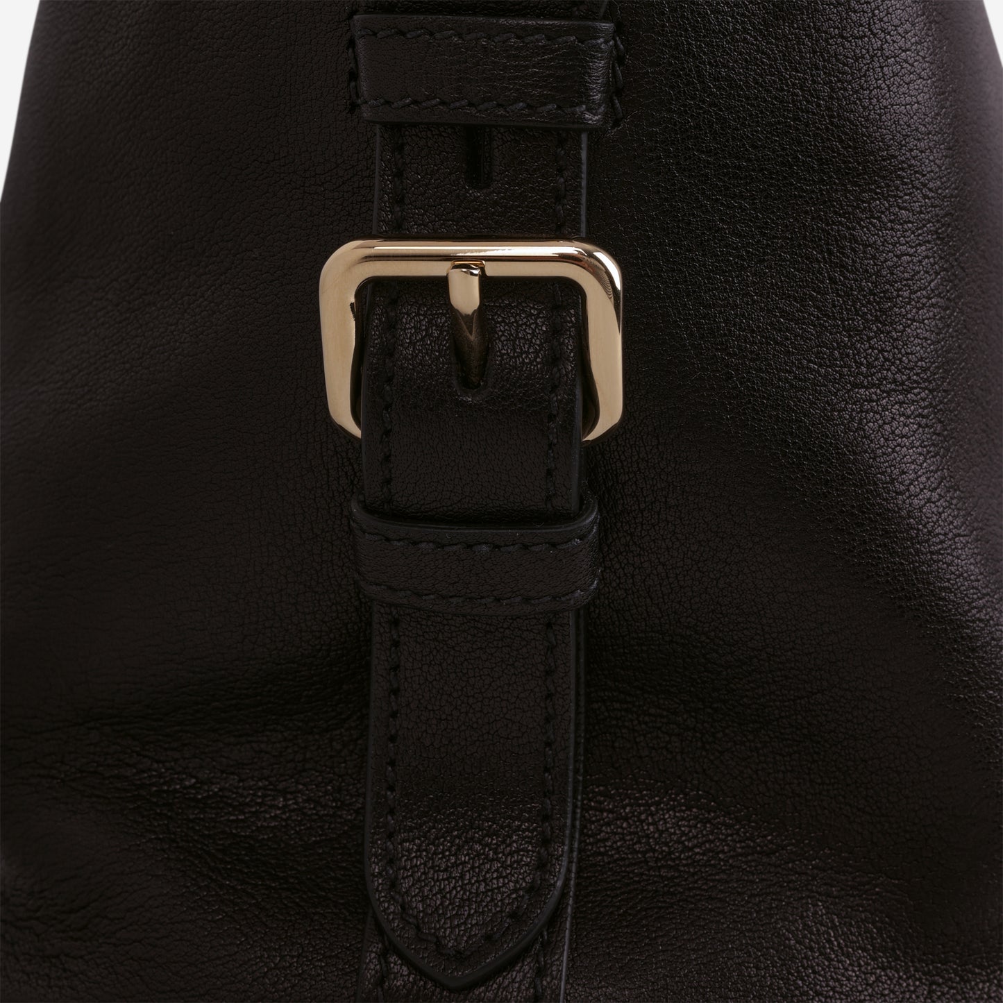Prada Large Leather Tote Bag - Black Buffalo | Gold Hardware