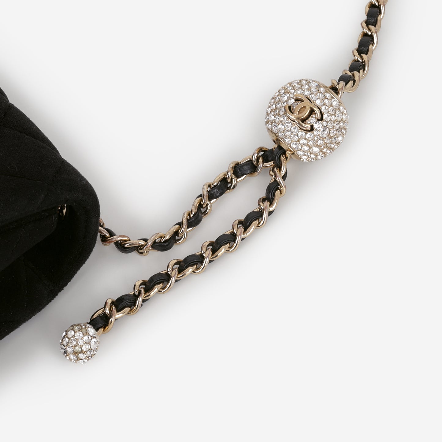 Chanel Mini Flap Square Pearl Crush - Black Velvet | Gold Hardware