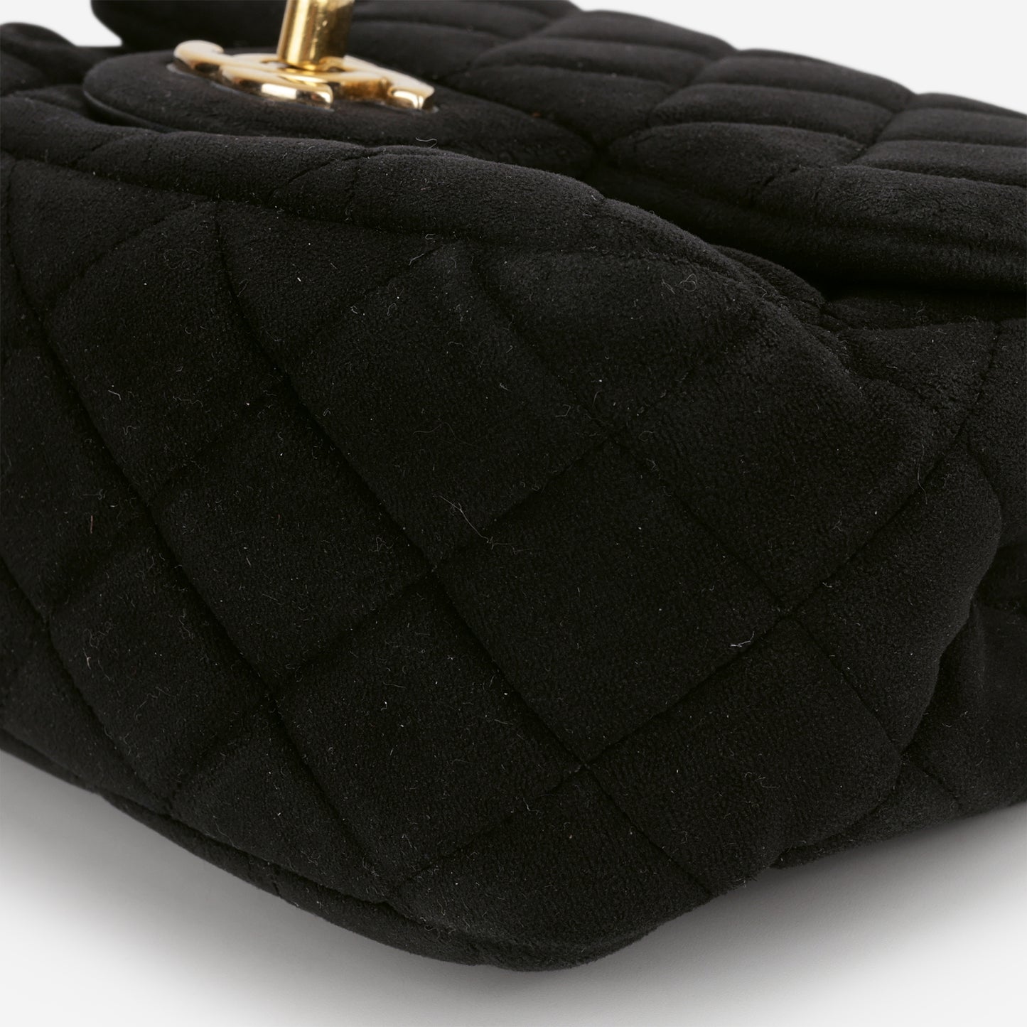 Chanel Mini Flap Square Pearl Crush - Black Velvet | Gold Hardware