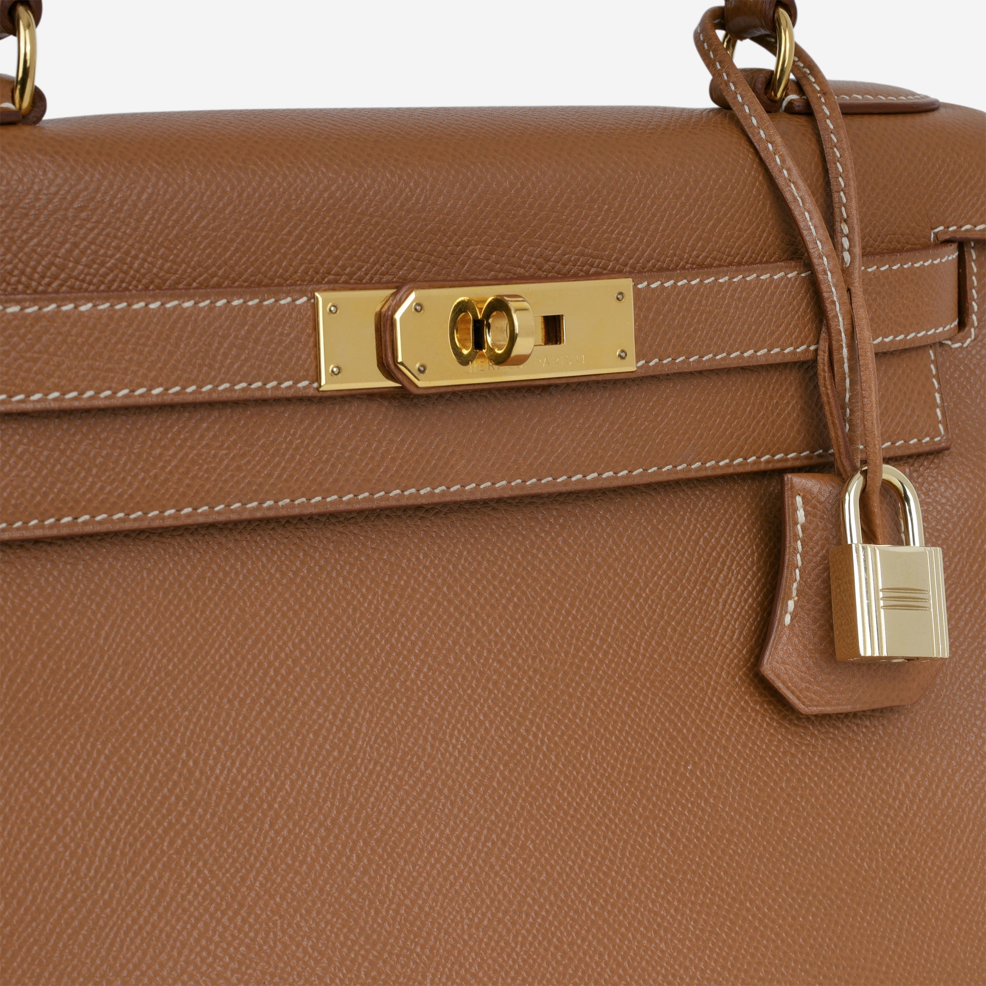 Hermès Vintage Kelly 28 - Gold Courchevel | Gold Hardware - Bagista