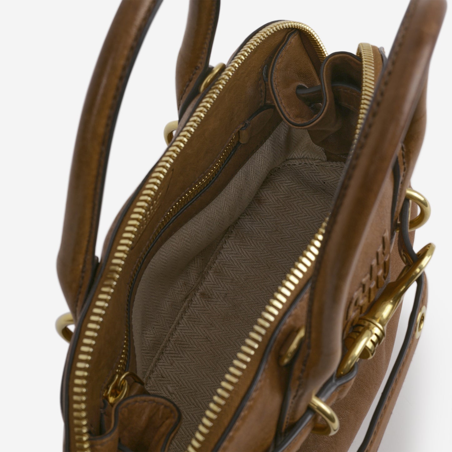 Miu Miu Small Aventure Top Handle - Oak Nappa Leather | Antique Gold Hardware - Bagista
