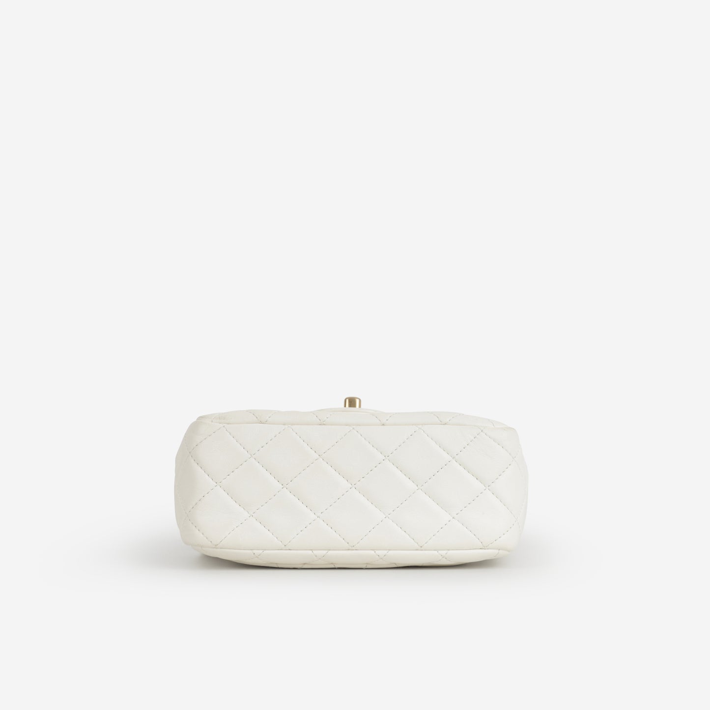 Chanel Mini Flap Square Pearl Crush - White Lambskin | Gold Hardware