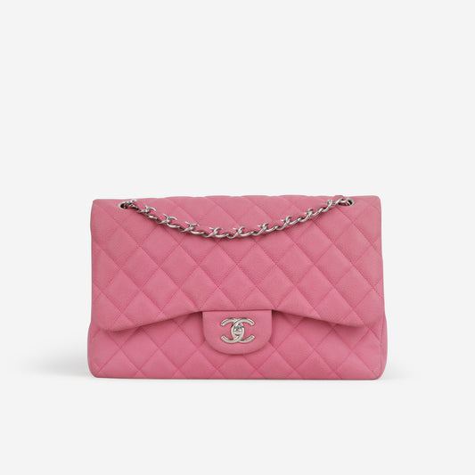 Chanel Classic Jumbo Double Flap - Pink Matte Caviar | Silver Hardware