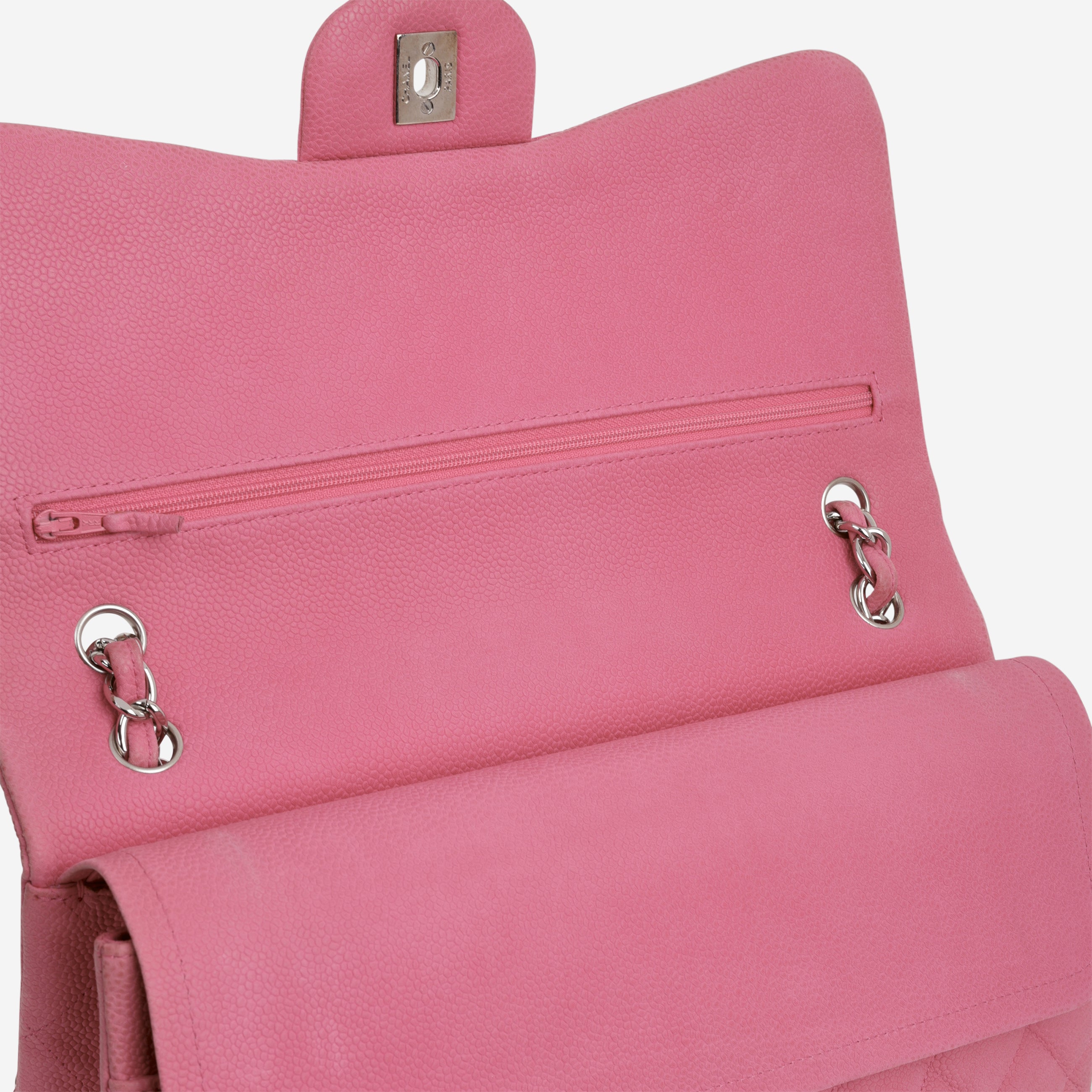 Chanel Classic Jumbo Double Flap - Pink Matte Caviar | Silver