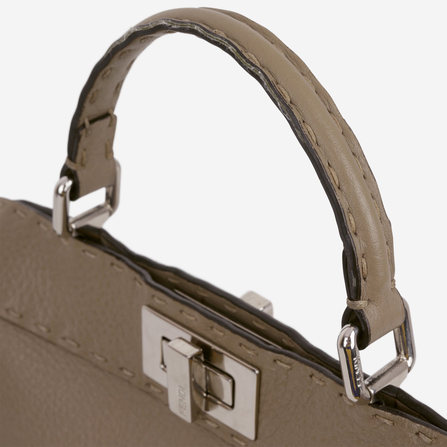Fendi Small Peekaboo ISeeU - Taupe Taurillon | Silver Hardware
