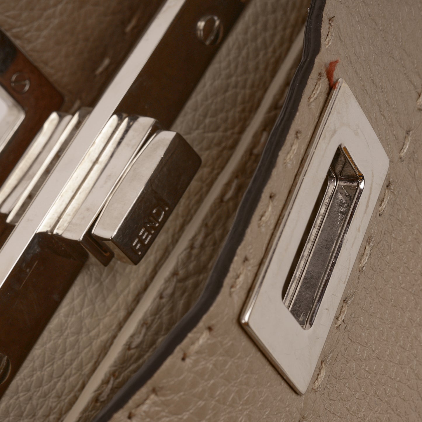 Fendi Small Peekaboo ISeeU - Taupe Taurillon | Silver Hardware