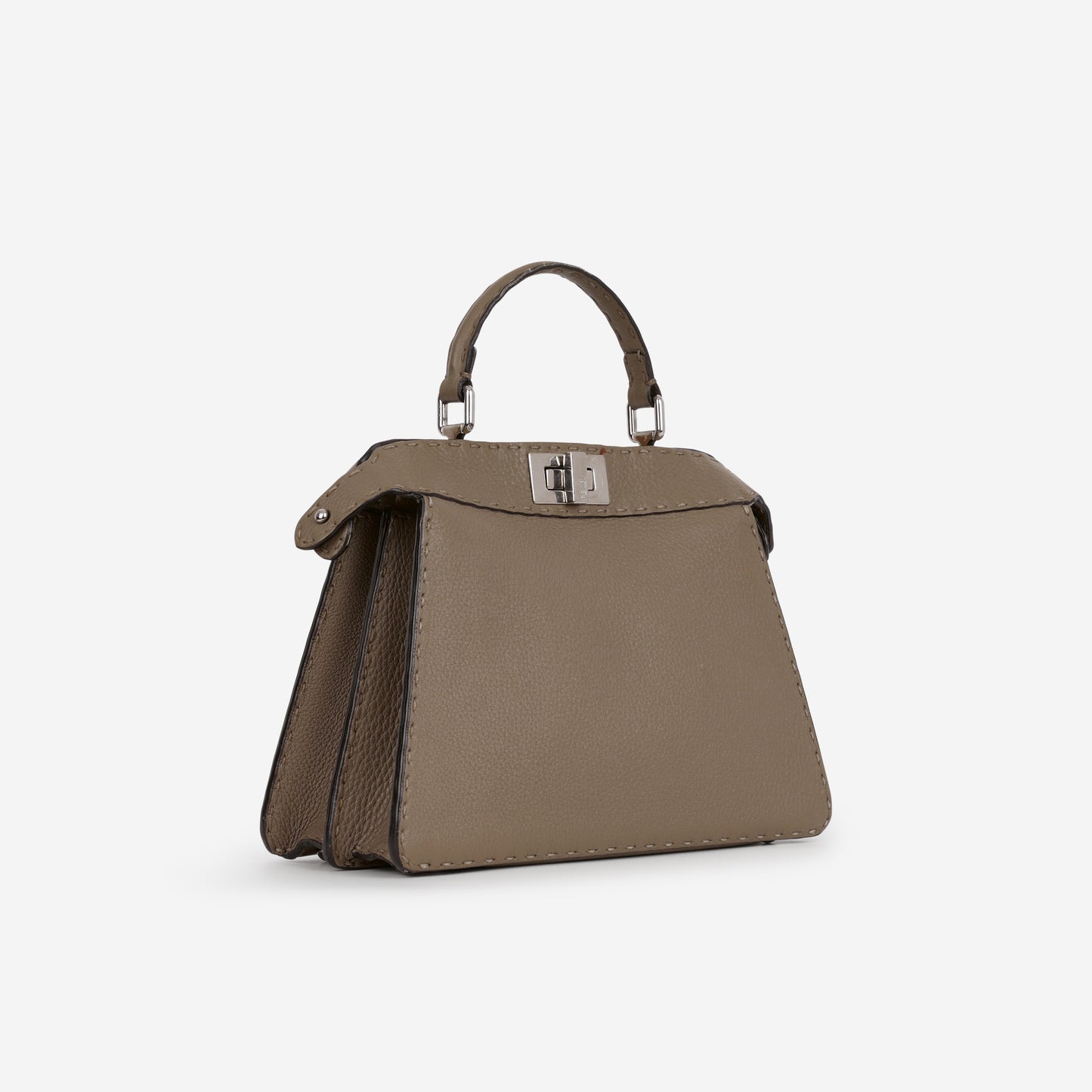 Fendi Small Peekaboo ISeeU - Taupe Taurillon | Silver Hardware