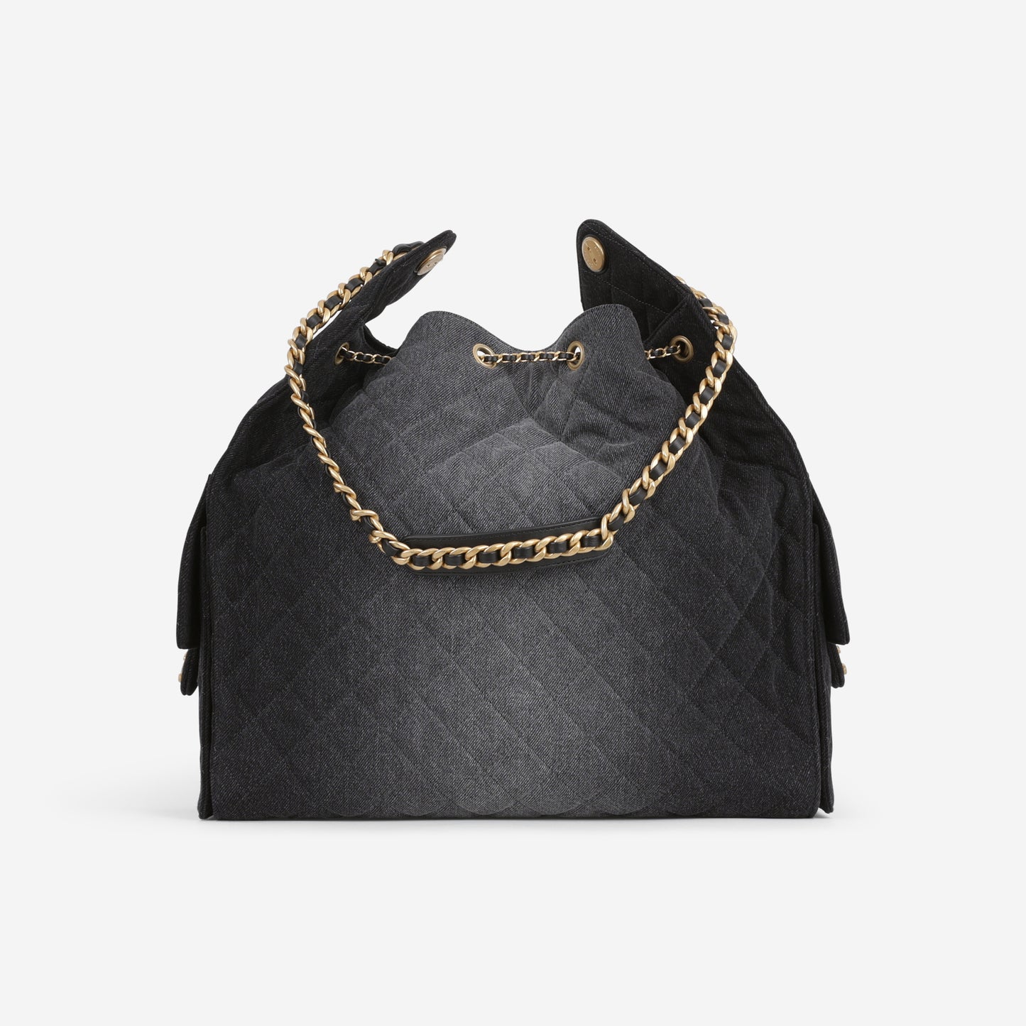 Chanel Large 25 Hobo Bag - Black Denim | Gold Hardware