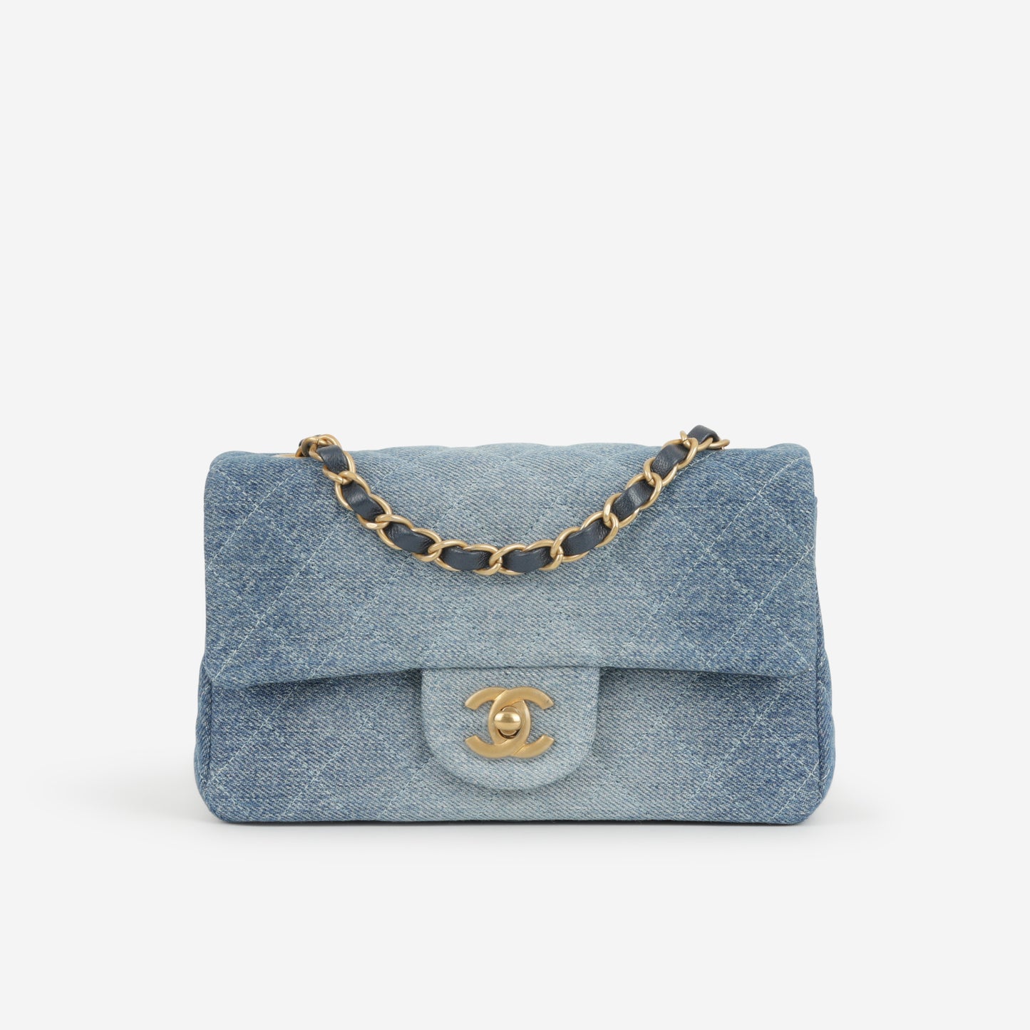 Chanel Classic Mini Rectangular - Blue Ombre Denim | Gold Hardware