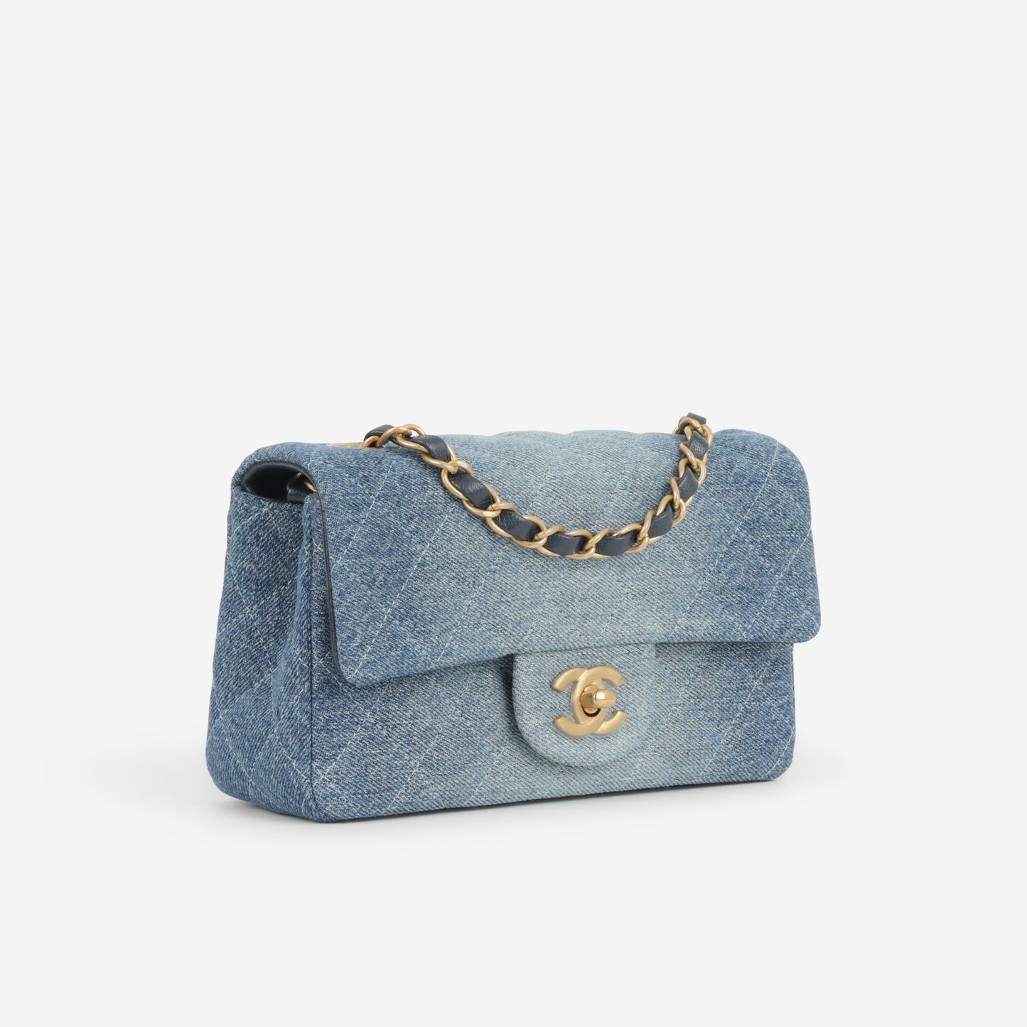 Chanel Classic Mini Rectangular - Blue Ombre Denim | Gold Hardware