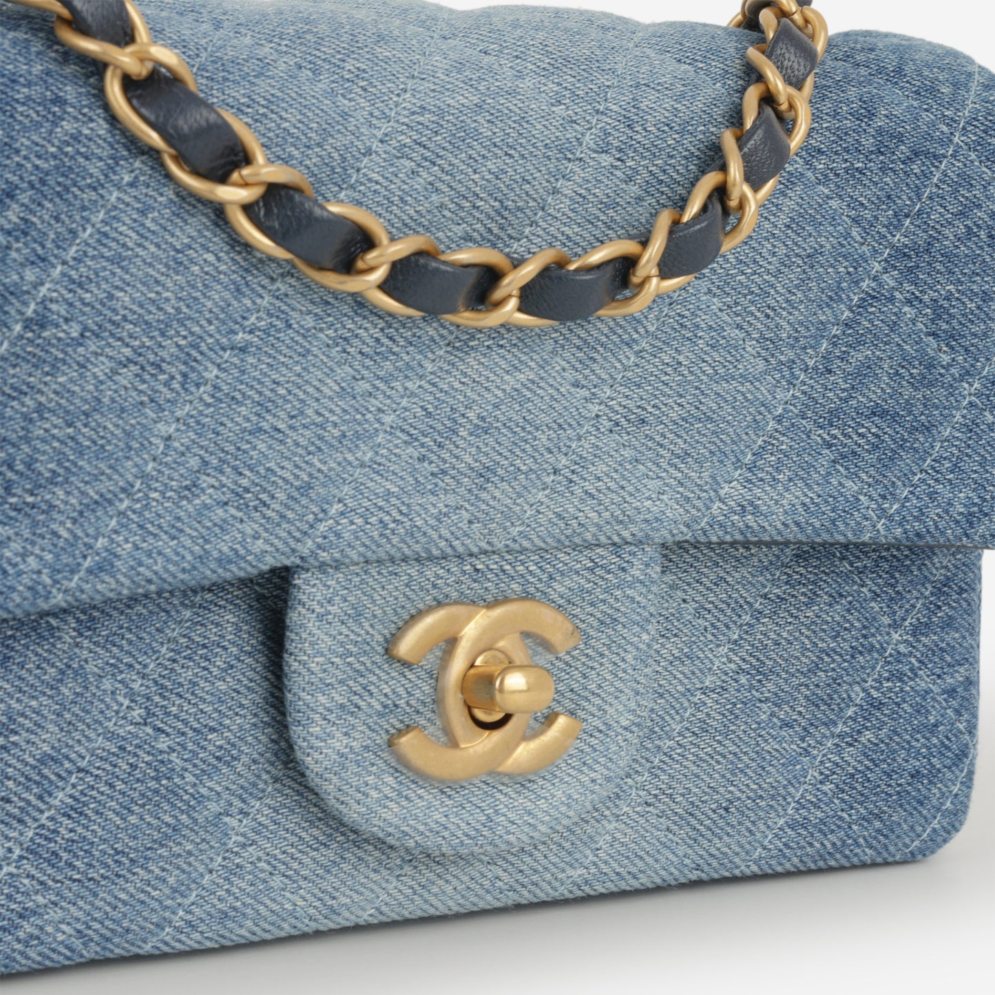 Chanel Classic Mini Rectangular - Blue Ombre Denim | Gold Hardware