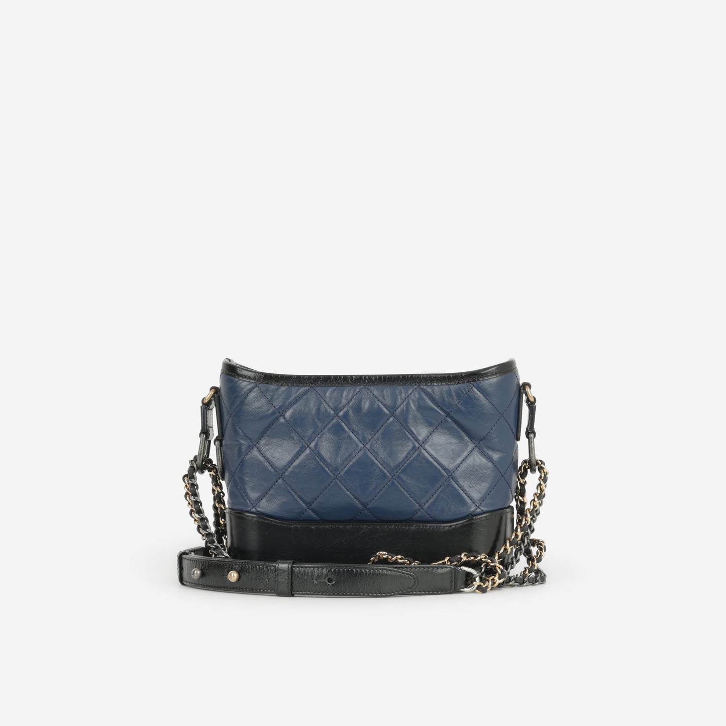 Chanel Small Gabrielle Bag - Navy / Black Aged Calfskin | Mixed Hardware - Bagista