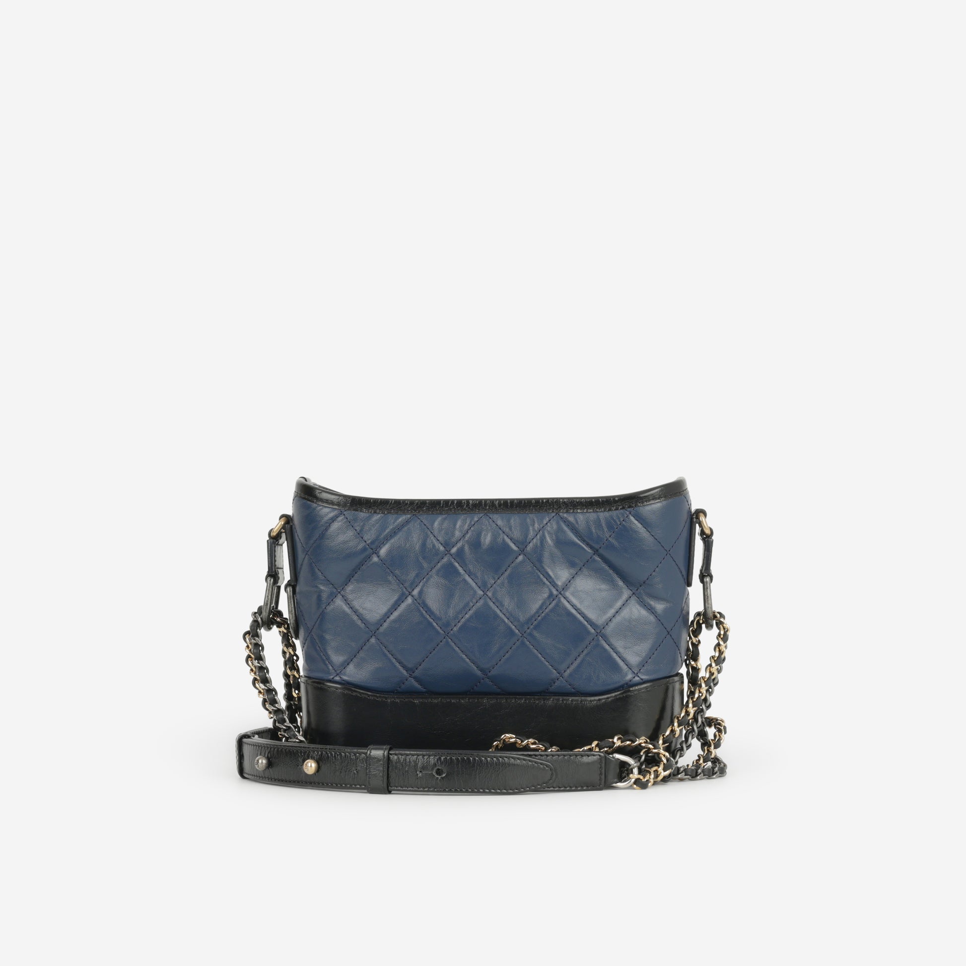 Chanel Small Gabrielle Bag - Navy / Black Aged Calfskin | Mixed Hardware - Bagista