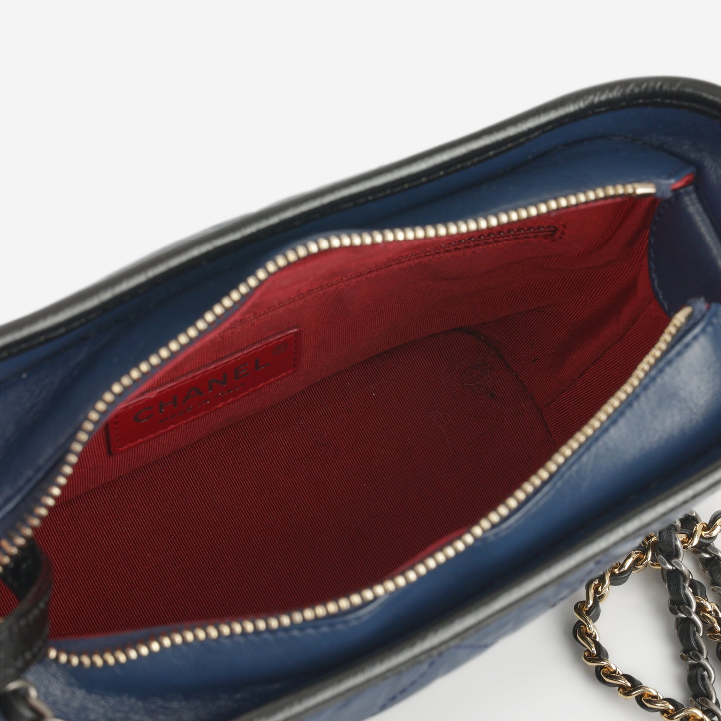 Chanel Small Gabrielle Bag - Navy / Black Aged Calfskin | Mixed Hardware - Bagista