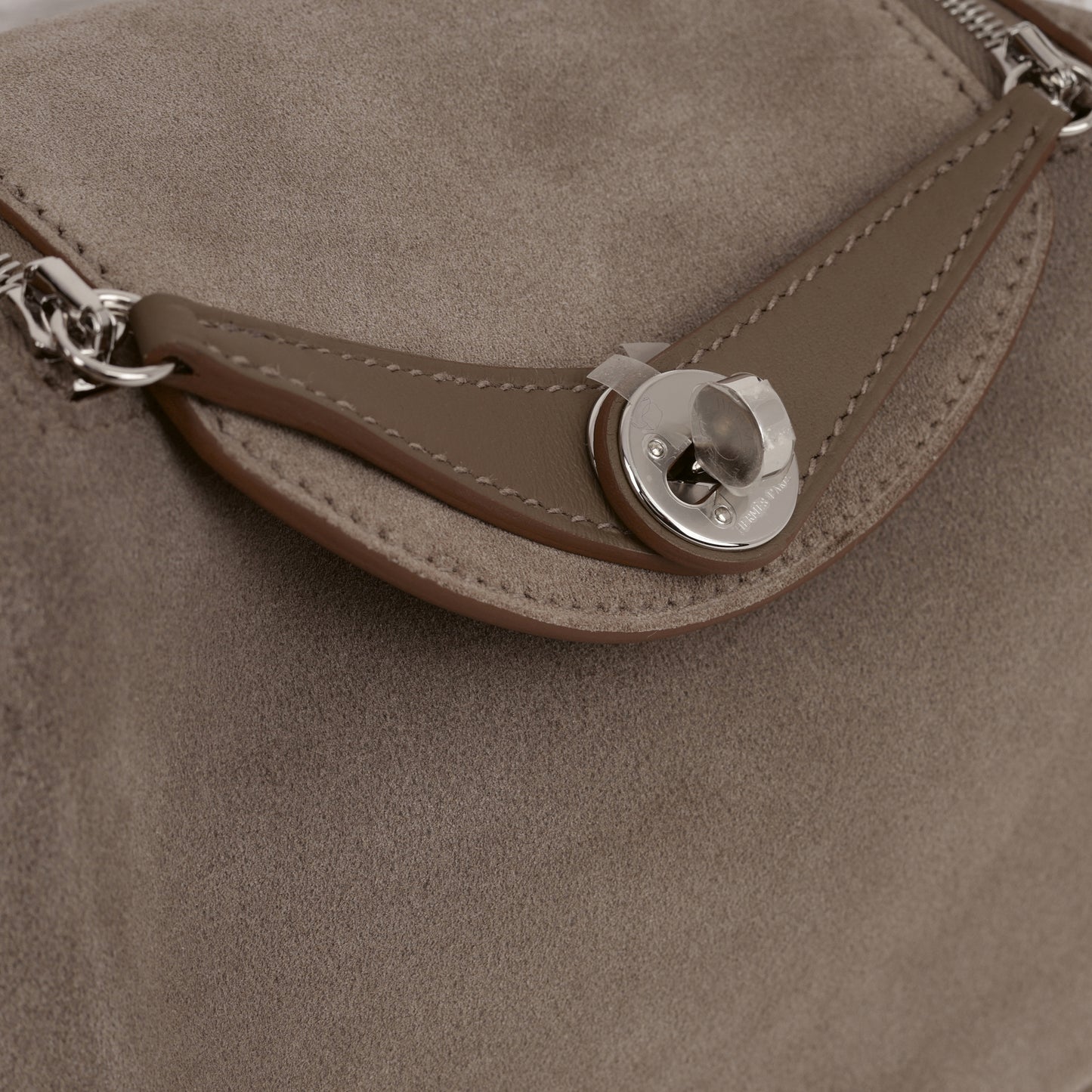 Hermès Mini Lindy - Gris Caillou / Etoupe Swift | Palladium Hardware