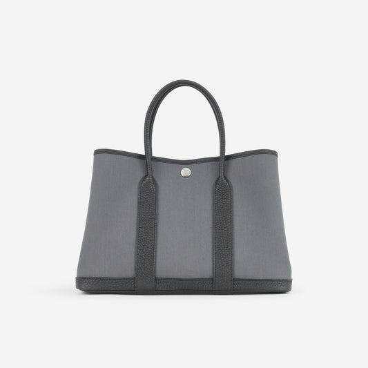 Hermès Garden Party 30 - Ardoise Canvas / Black Negonda | Palladium Hardware