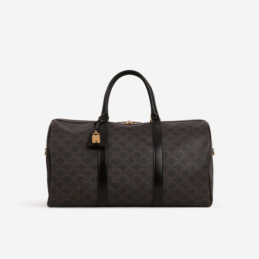 Celine Boston Travel Bag - Triomphe Canvas / Calfskin | Gold Hardware - Bagista