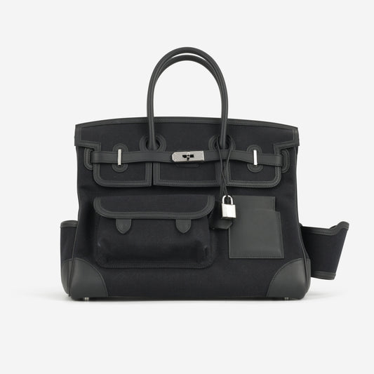 Hermès Birkin 35 Cargo - Bleu Marine Toile Goeland / Black Swift | Palladium Hardware