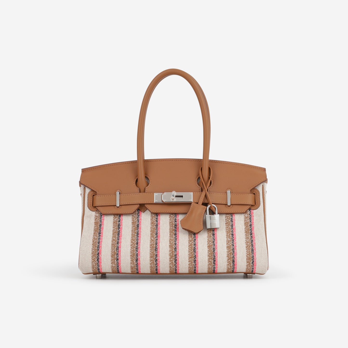 Hermès Shoulder Birkin 29 Light - Broderie Couverture Rayures / Gold Swift | Palladium Hardware